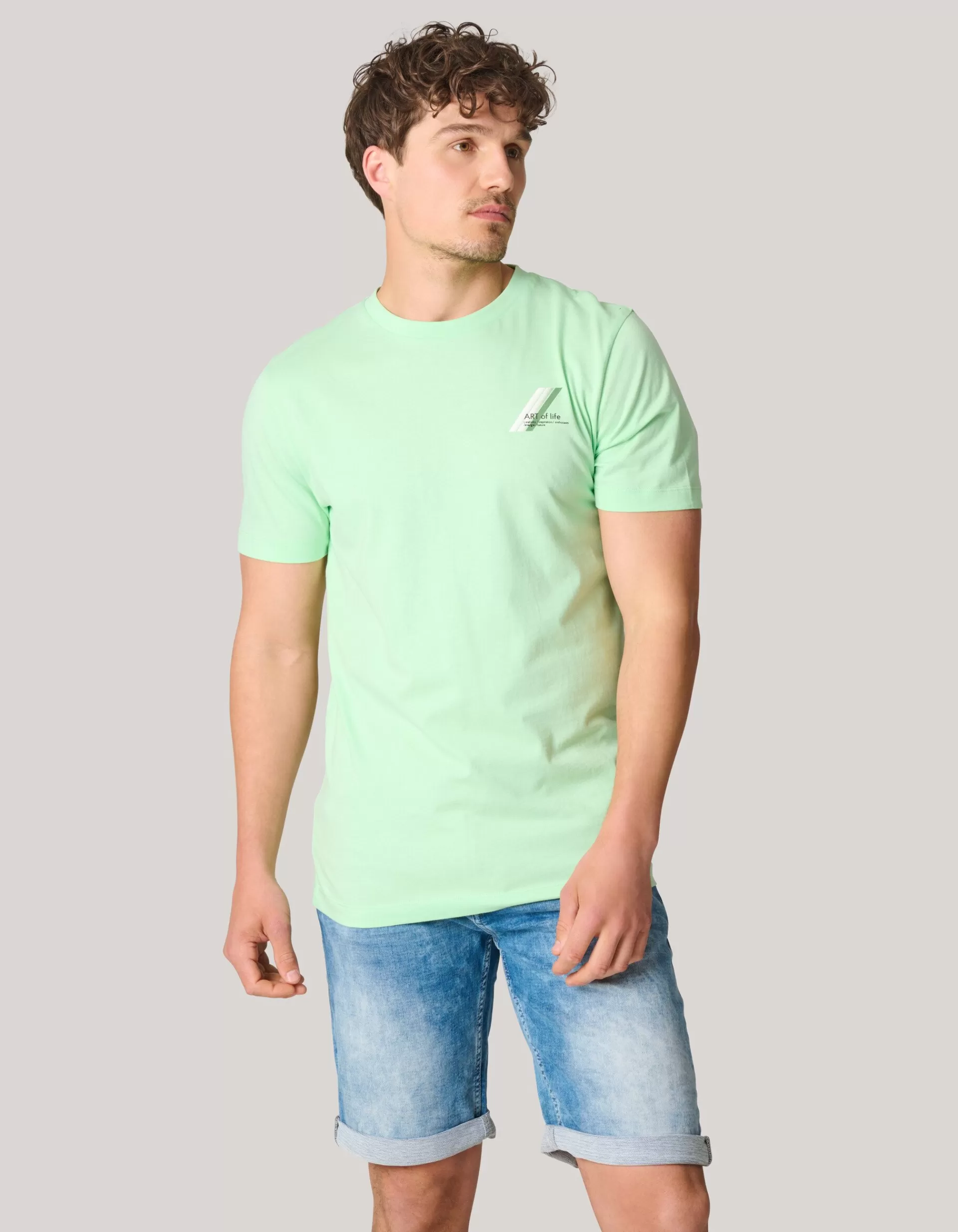 Art T-shirt Lichtgroen>Shoeby Hot