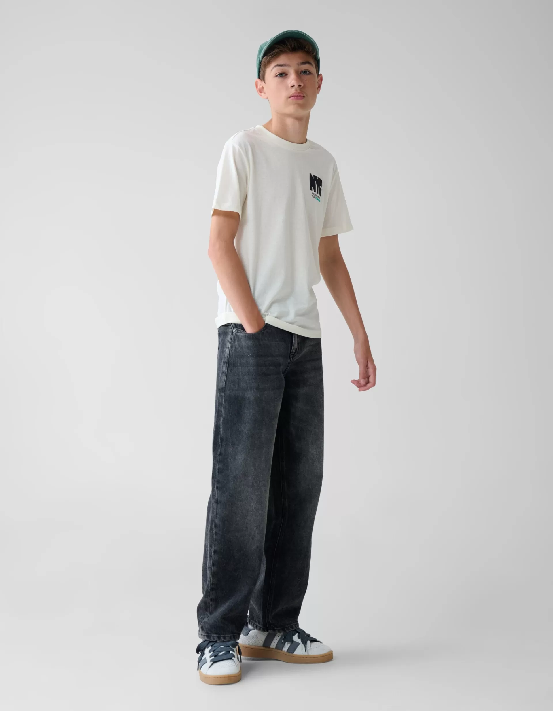 Baggy Fit Jeans Donkergrijs>Shoeby Online