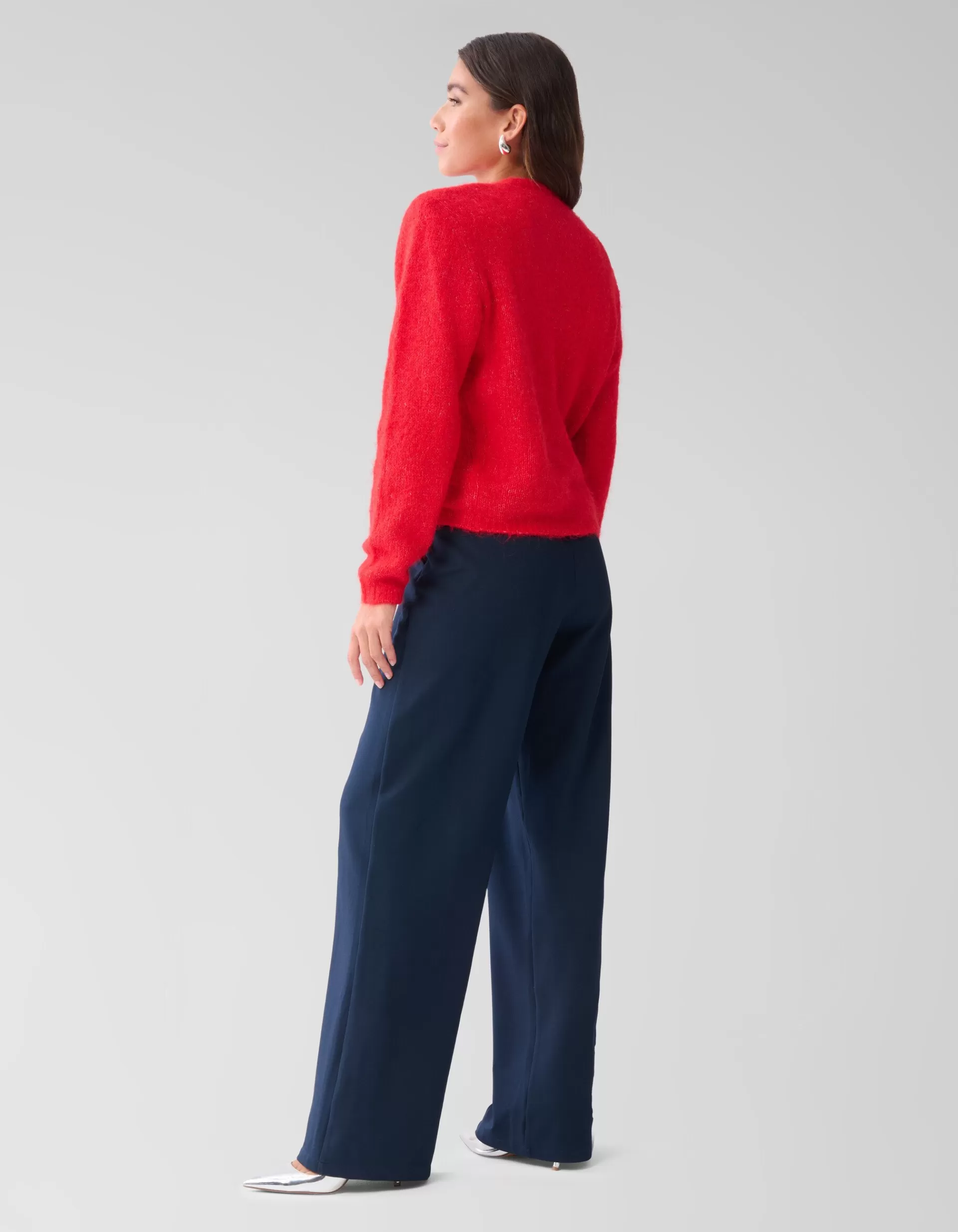 Basic Wide Leg Broek Donkerblauw>Shoeby Shop