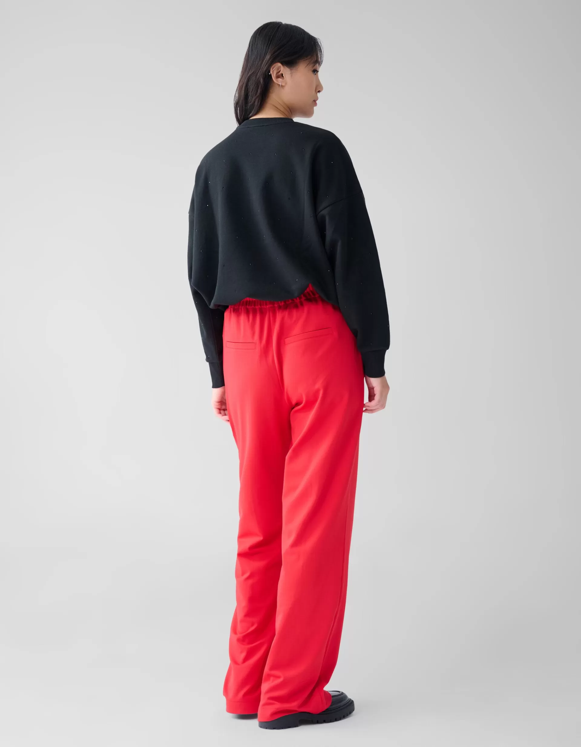 Basic Wide Leg Broek Rood>Shoeby Best