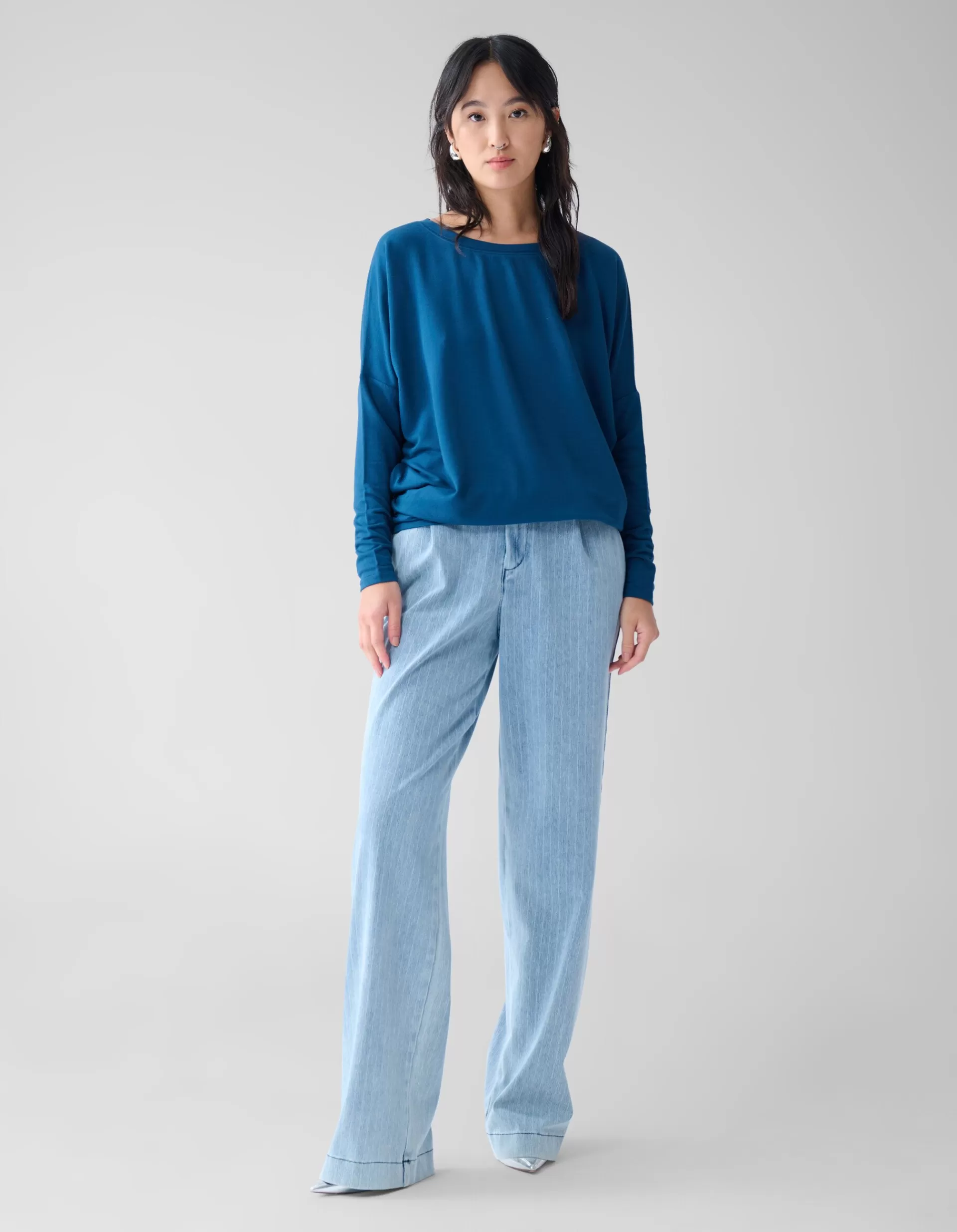 Basis Oversized Top Donkerblauw>Shoeby Clearance