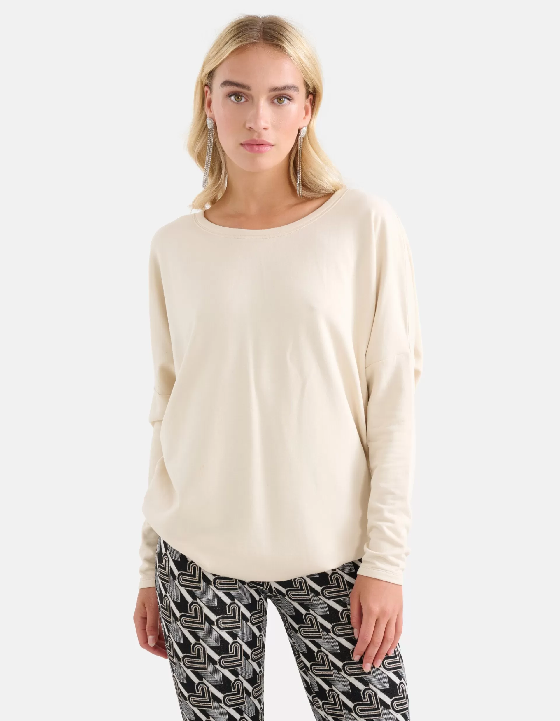 Basis Oversized Top Gebroken Wit>Shoeby Sale