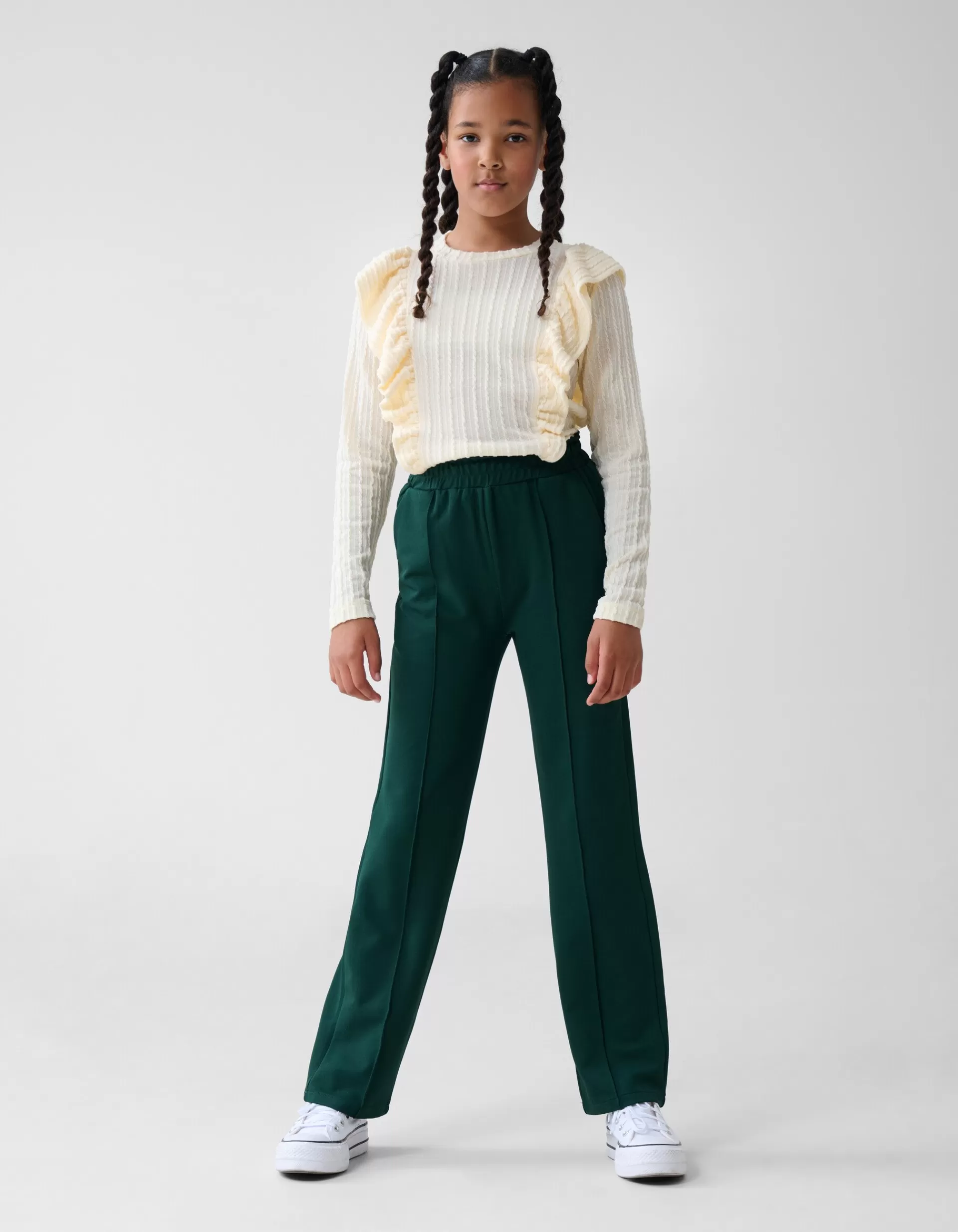 Basis Wide Leg Broek Donkergroen>Shoeby Cheap