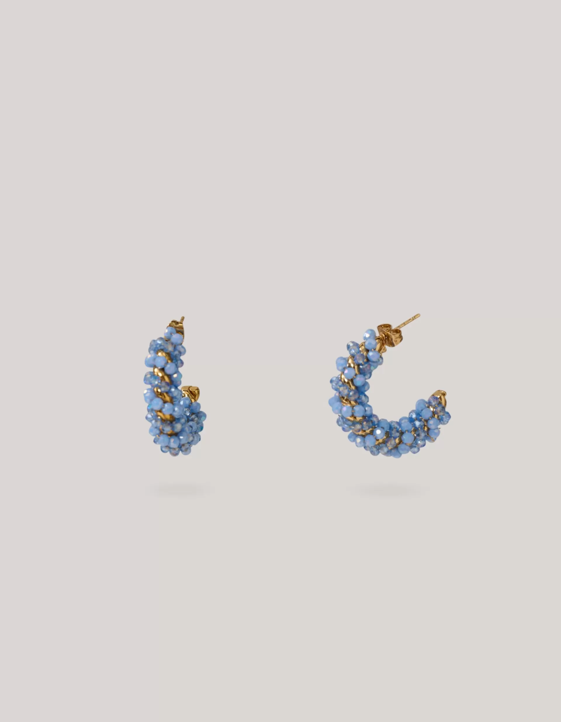 Beaded Hoop Oorbellen Blauw>Shoeby Store