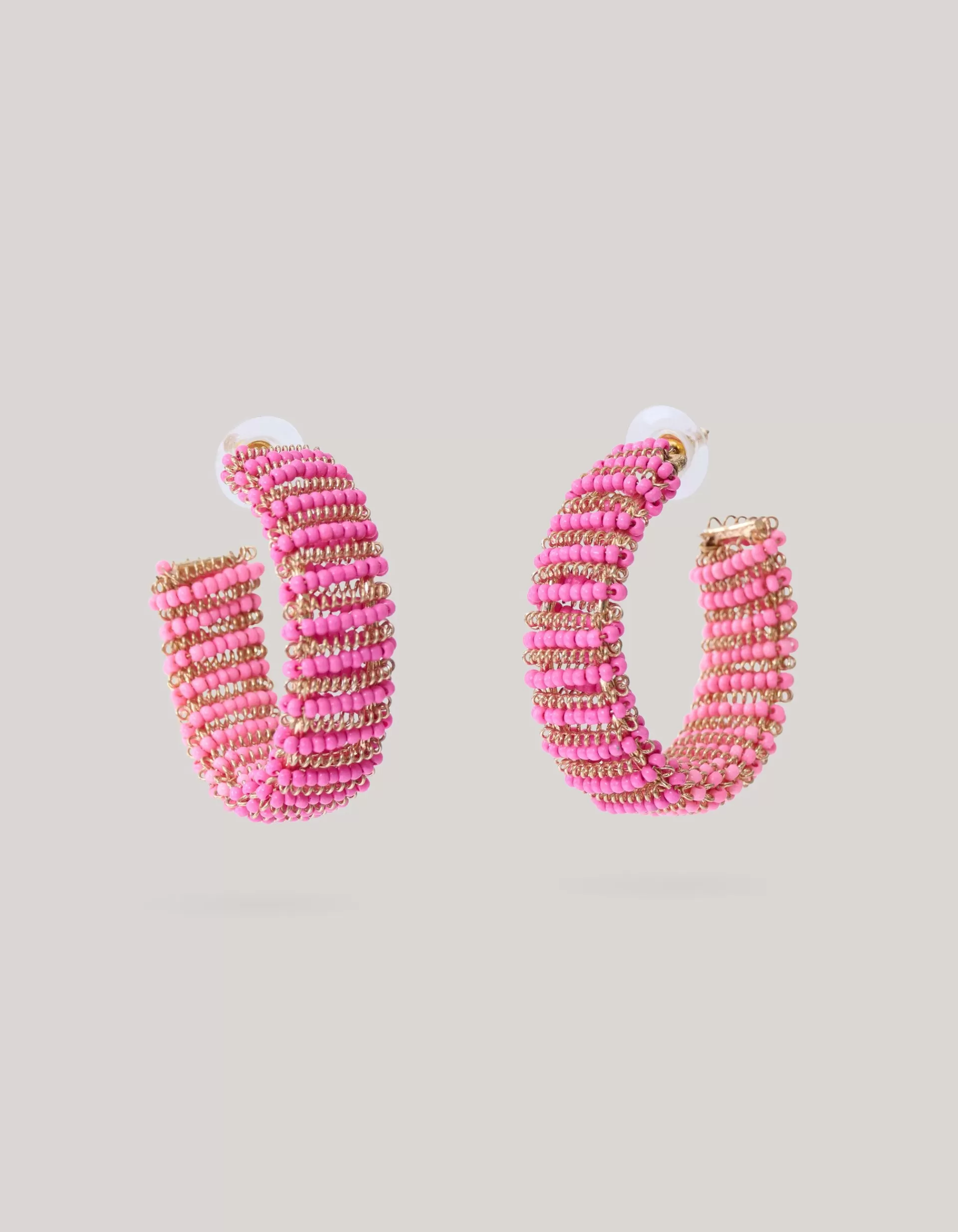 Beaded Hoop Oorbellen Roze>Shoeby Shop