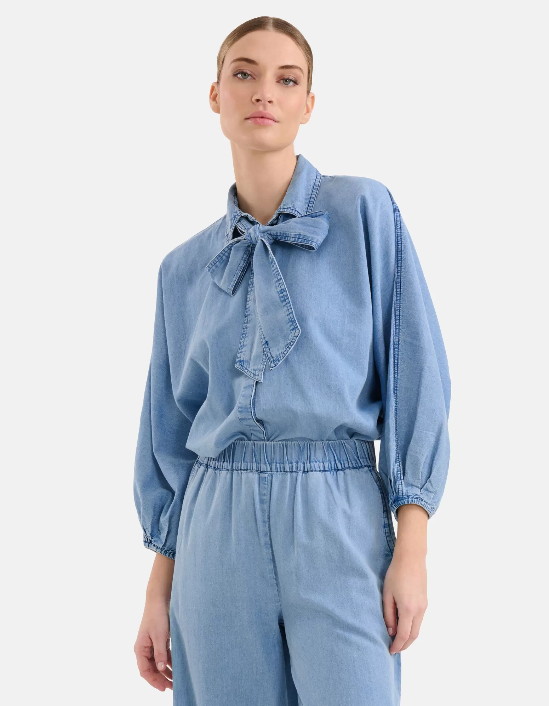 Bow Blouse Blauw By Mieke>Shoeby Outlet