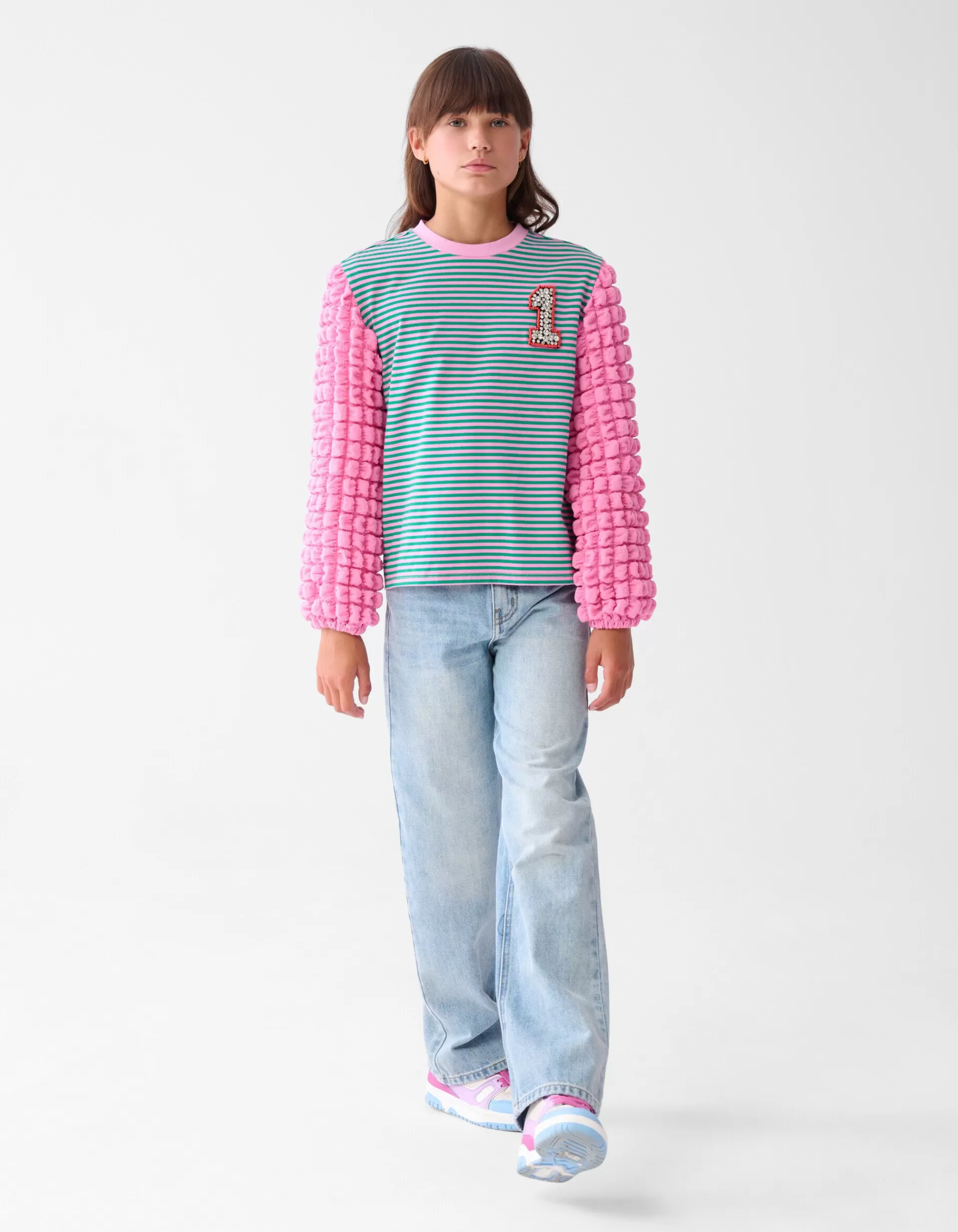 Bubble Gestreepte Longsleeve Roze>Shoeby Fashion