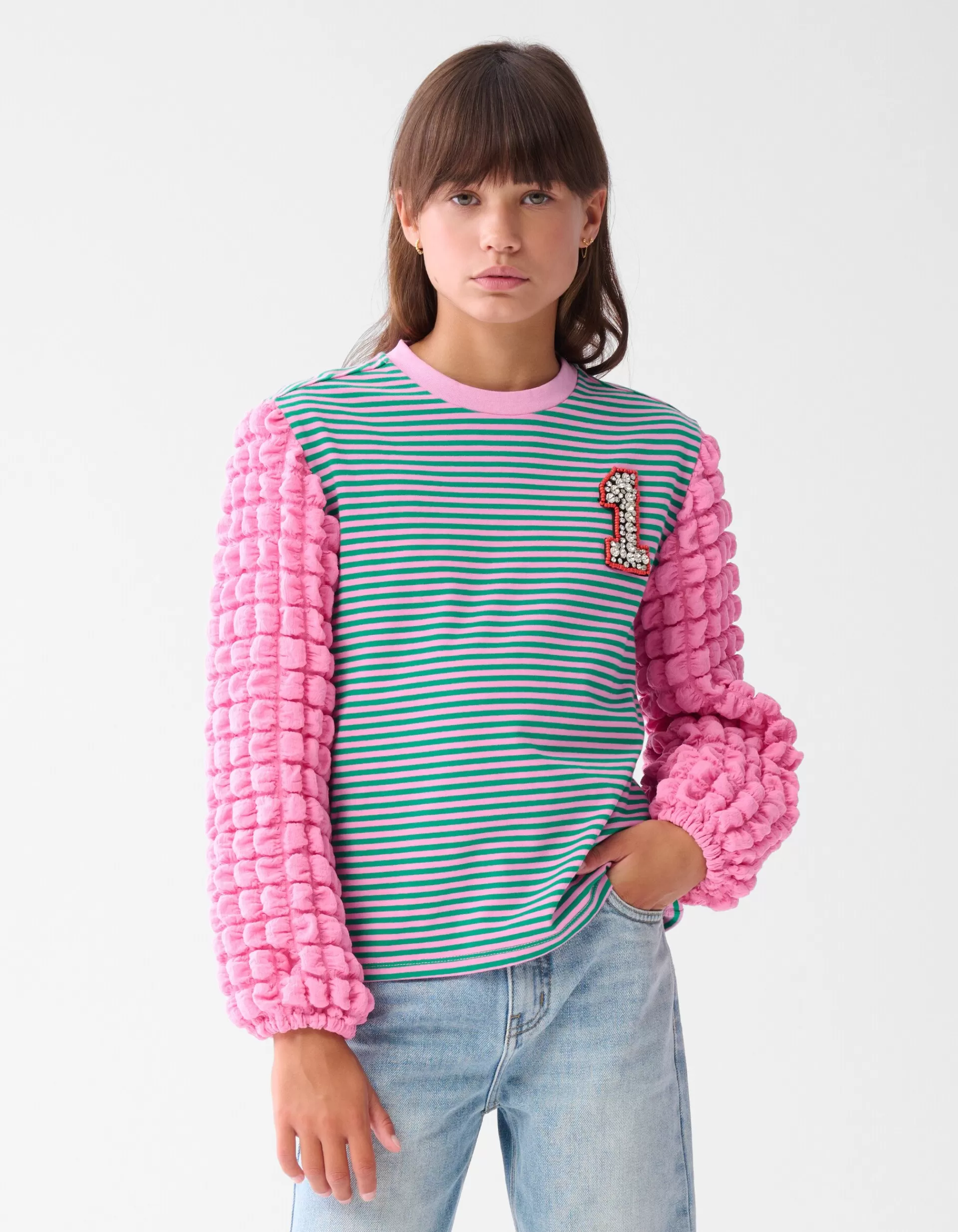 Bubble Gestreepte Longsleeve Roze>Shoeby Fashion