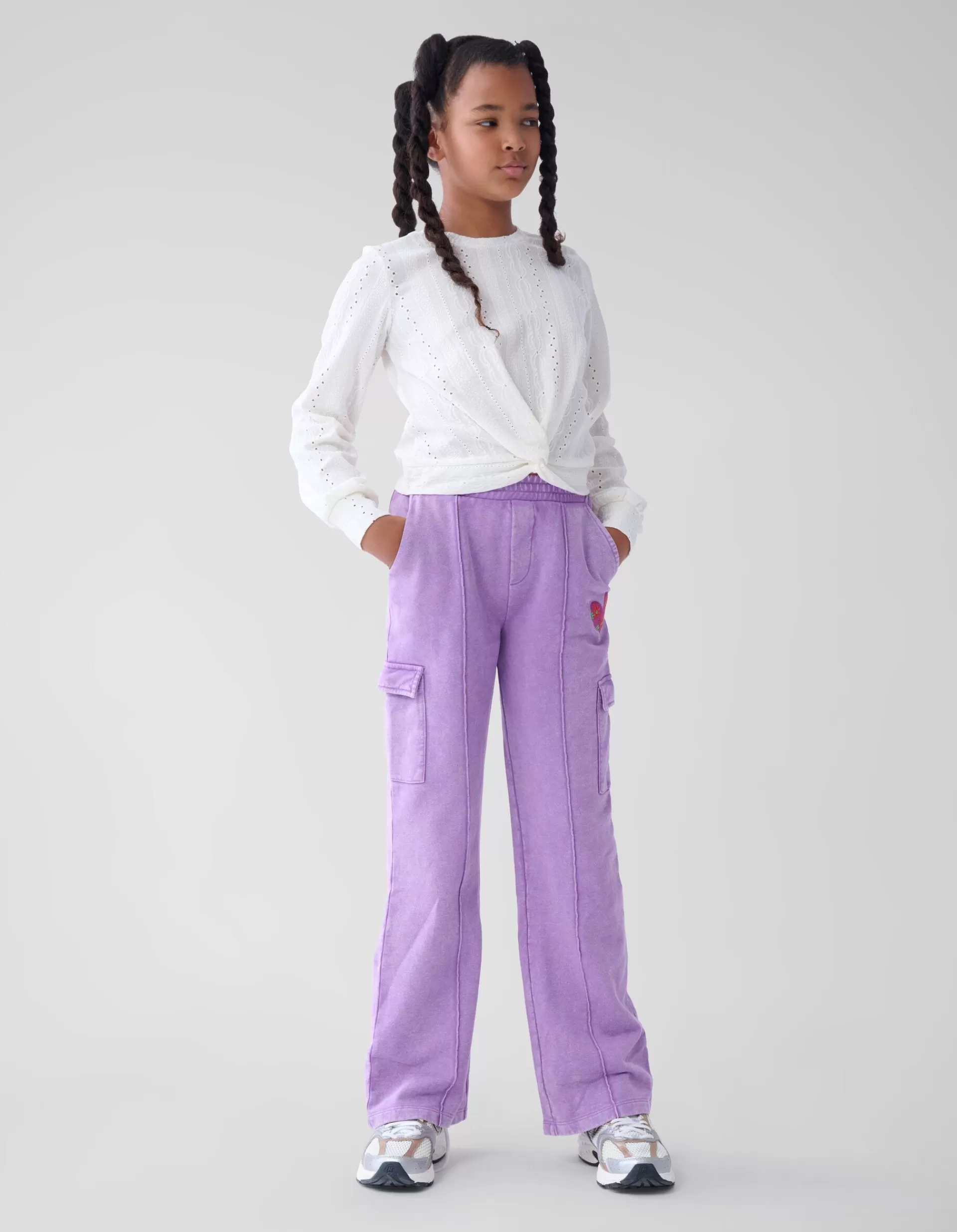 Cargo Wide Leg Broek Paars>Shoeby New