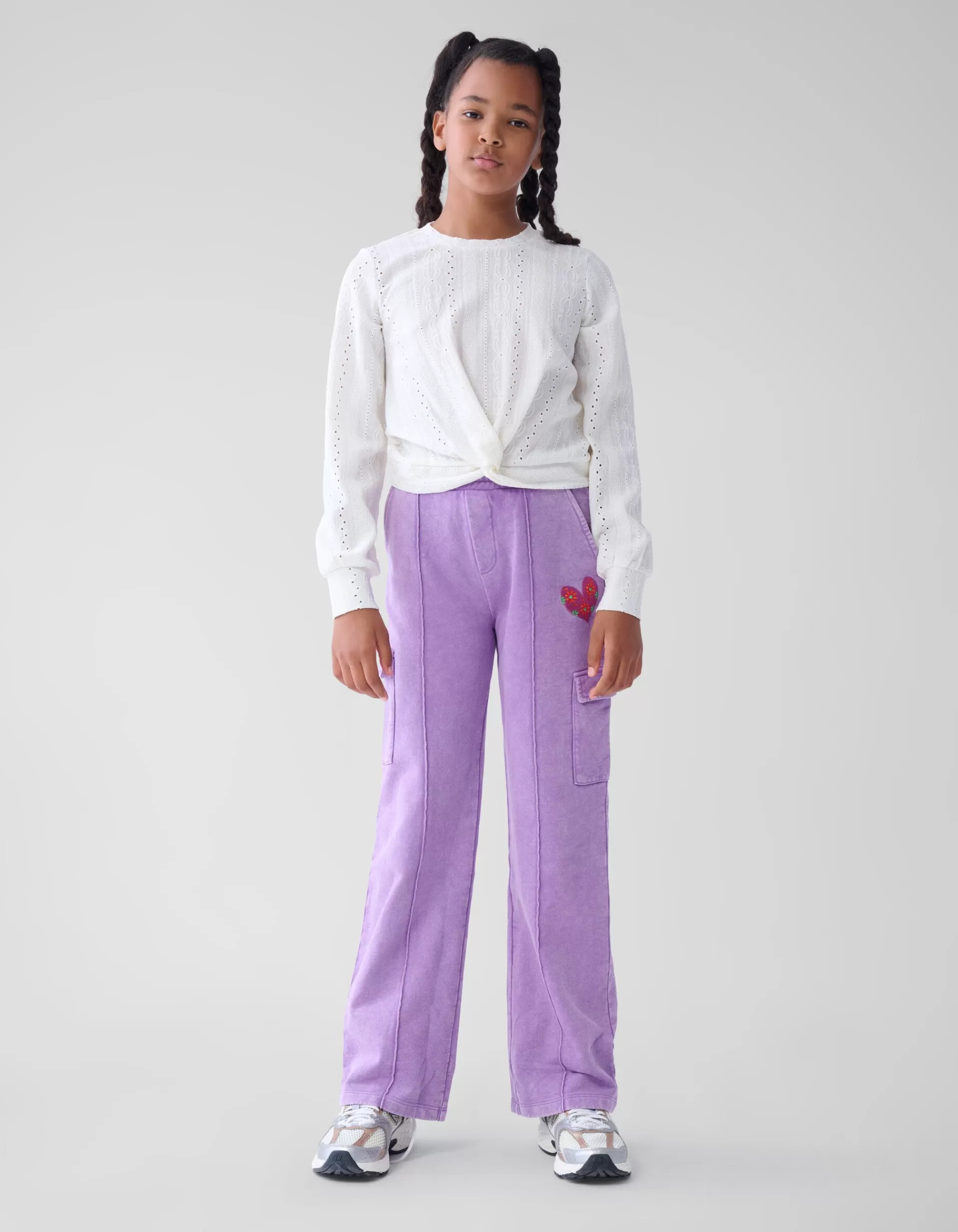 Cargo Wide Leg Broek Paars>Shoeby New