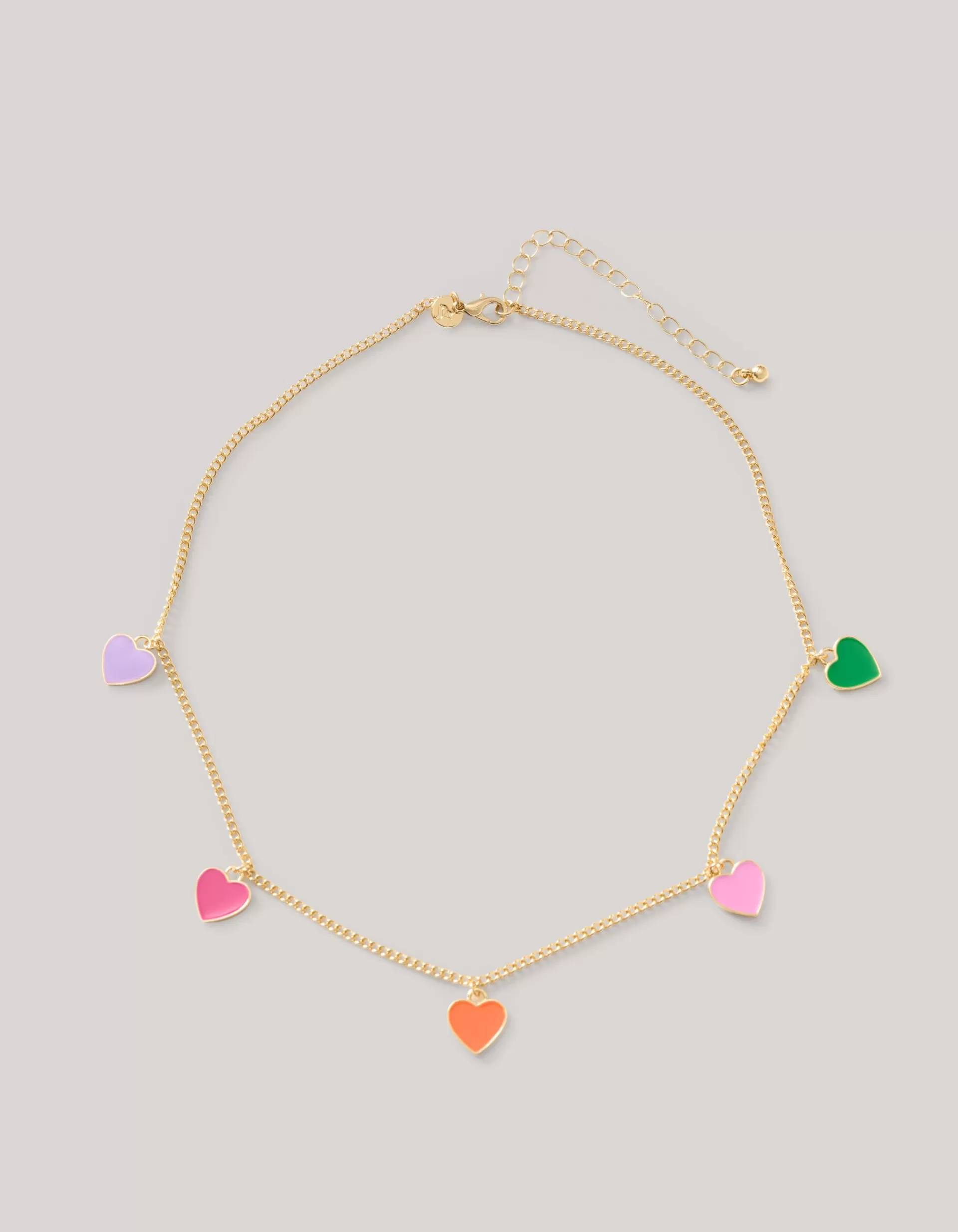 Coloured Heart Ketting Goud>Shoeby Clearance