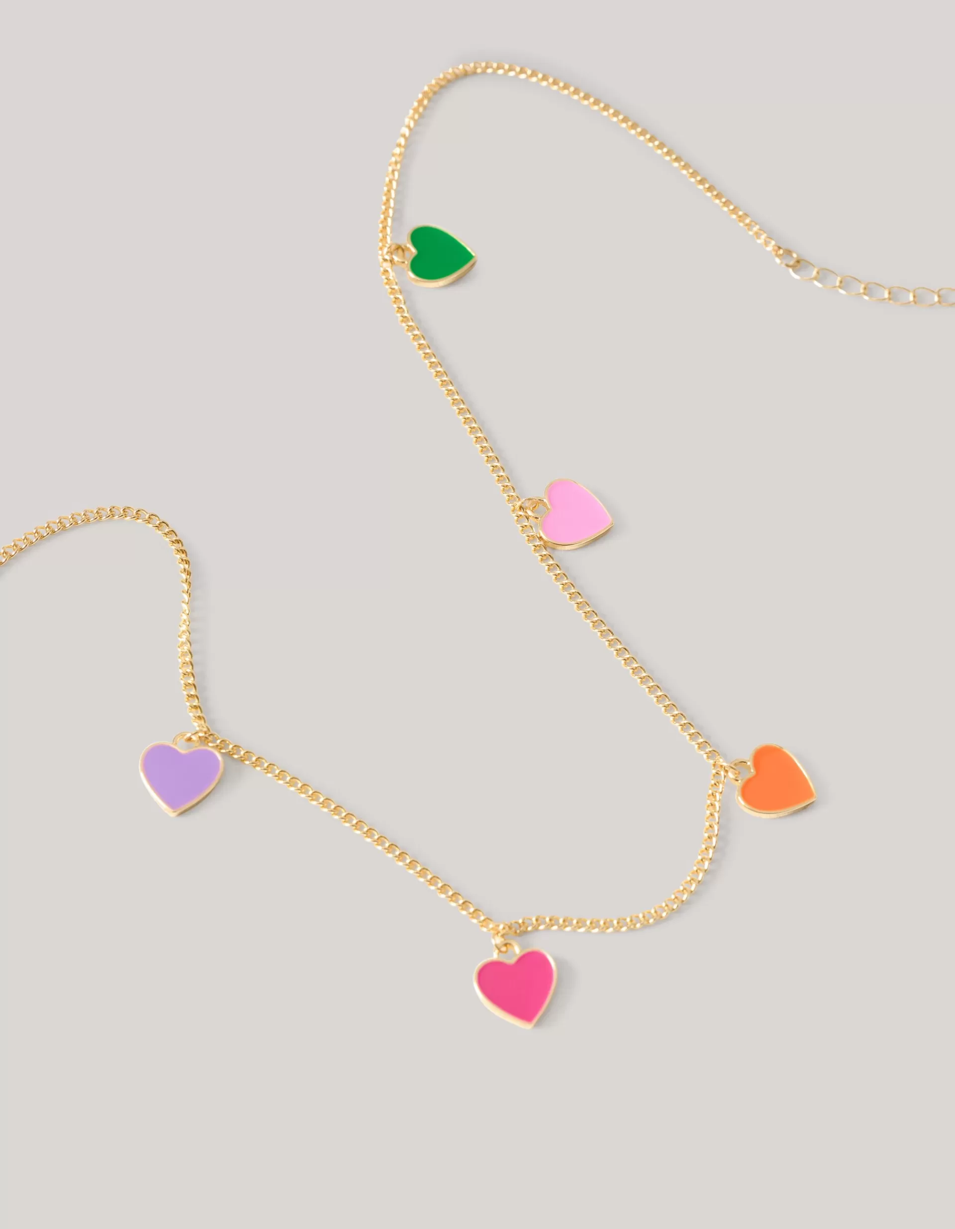 Coloured Heart Ketting Goud>Shoeby Clearance