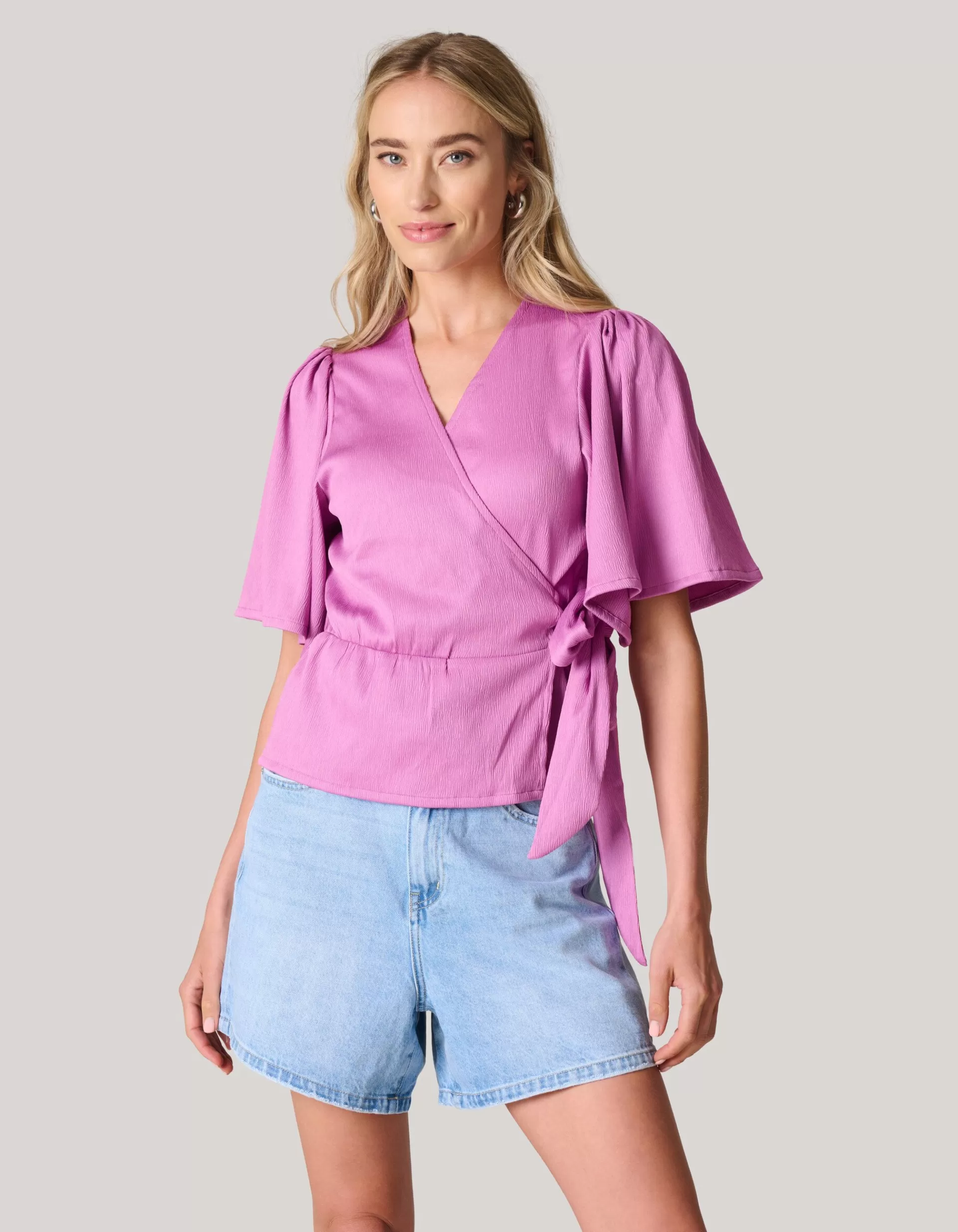 Crinkle Wrap Top Roze>Shoeby Sale