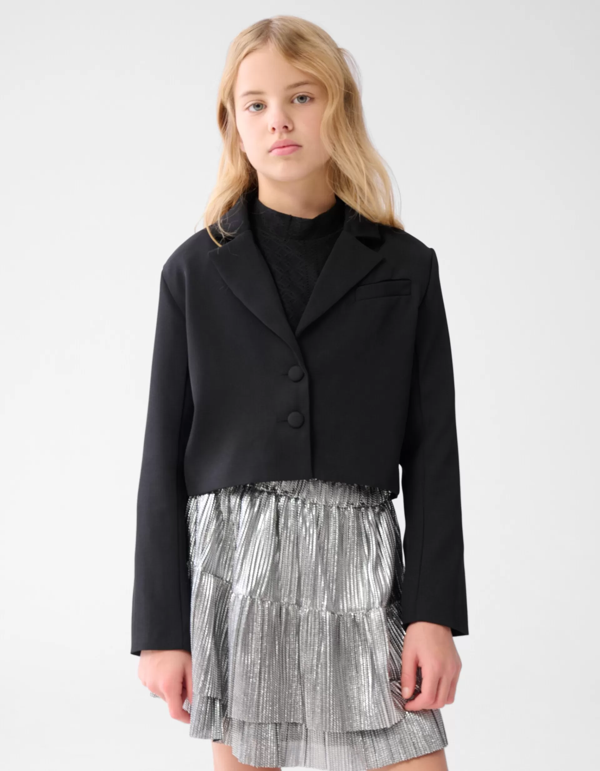 Cropped Blazer Zwart>Shoeby Sale