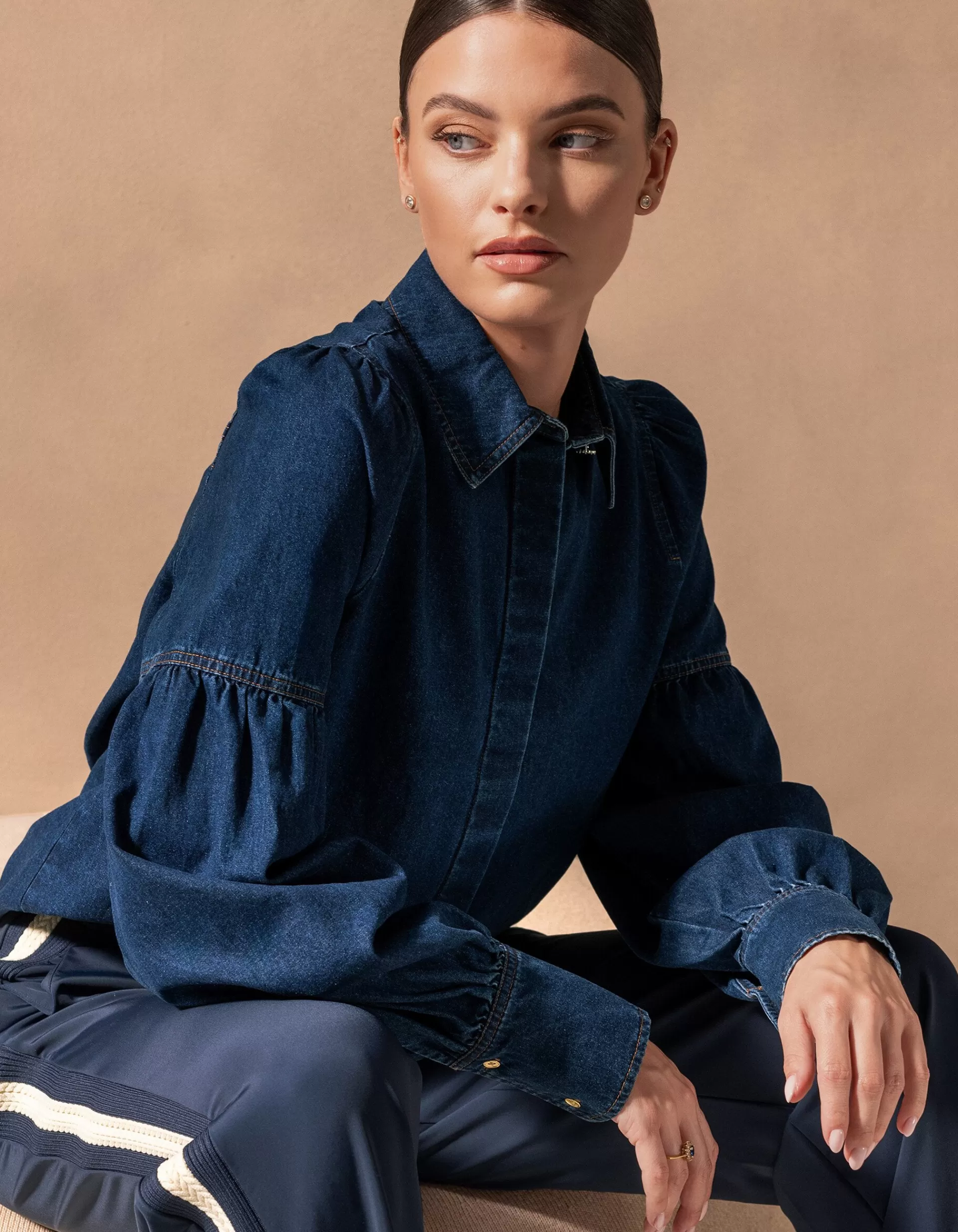 Denim Blouse Donkerblauw By Mieke>Shoeby Online