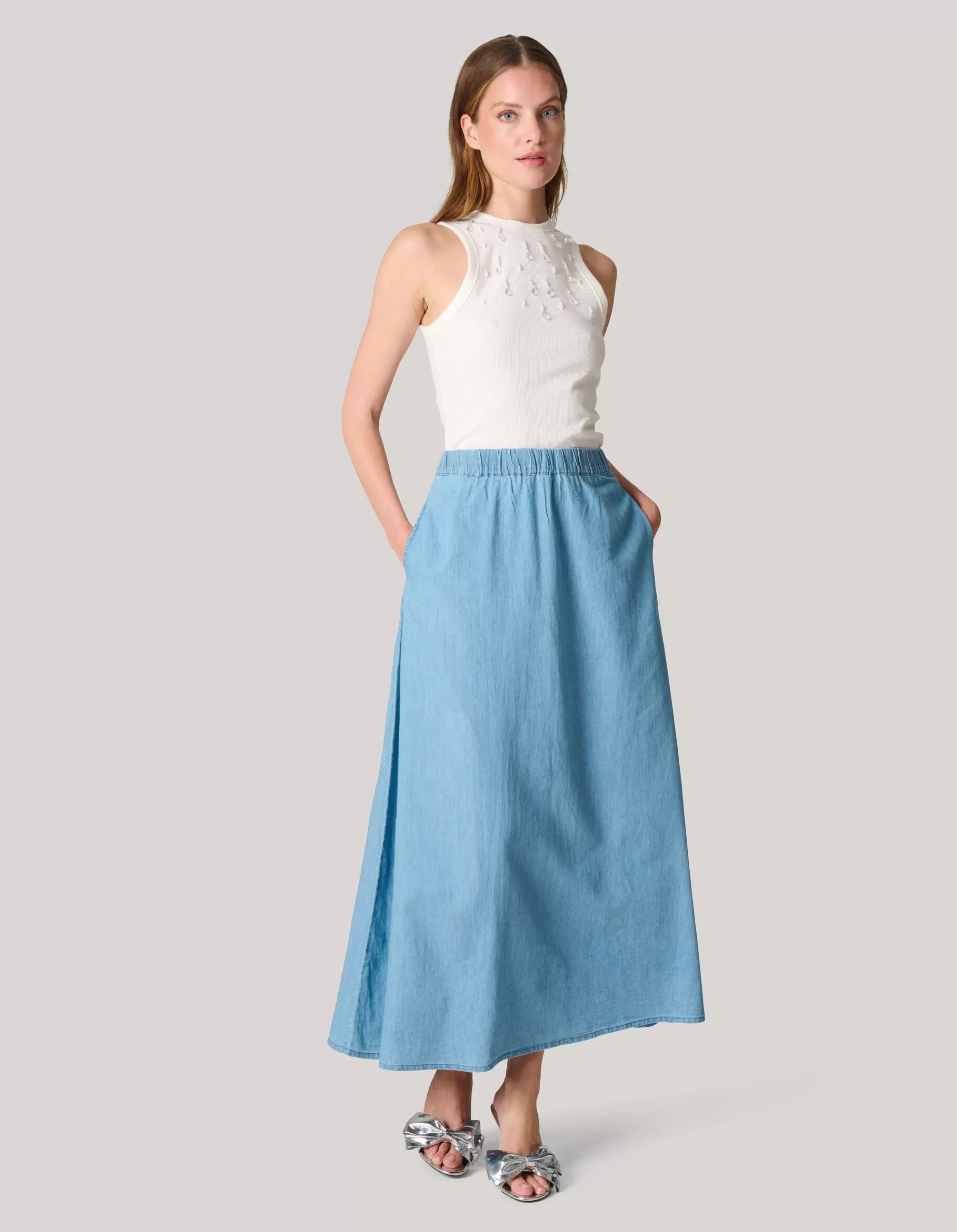 Denim Maxi Rok>Shoeby Sale