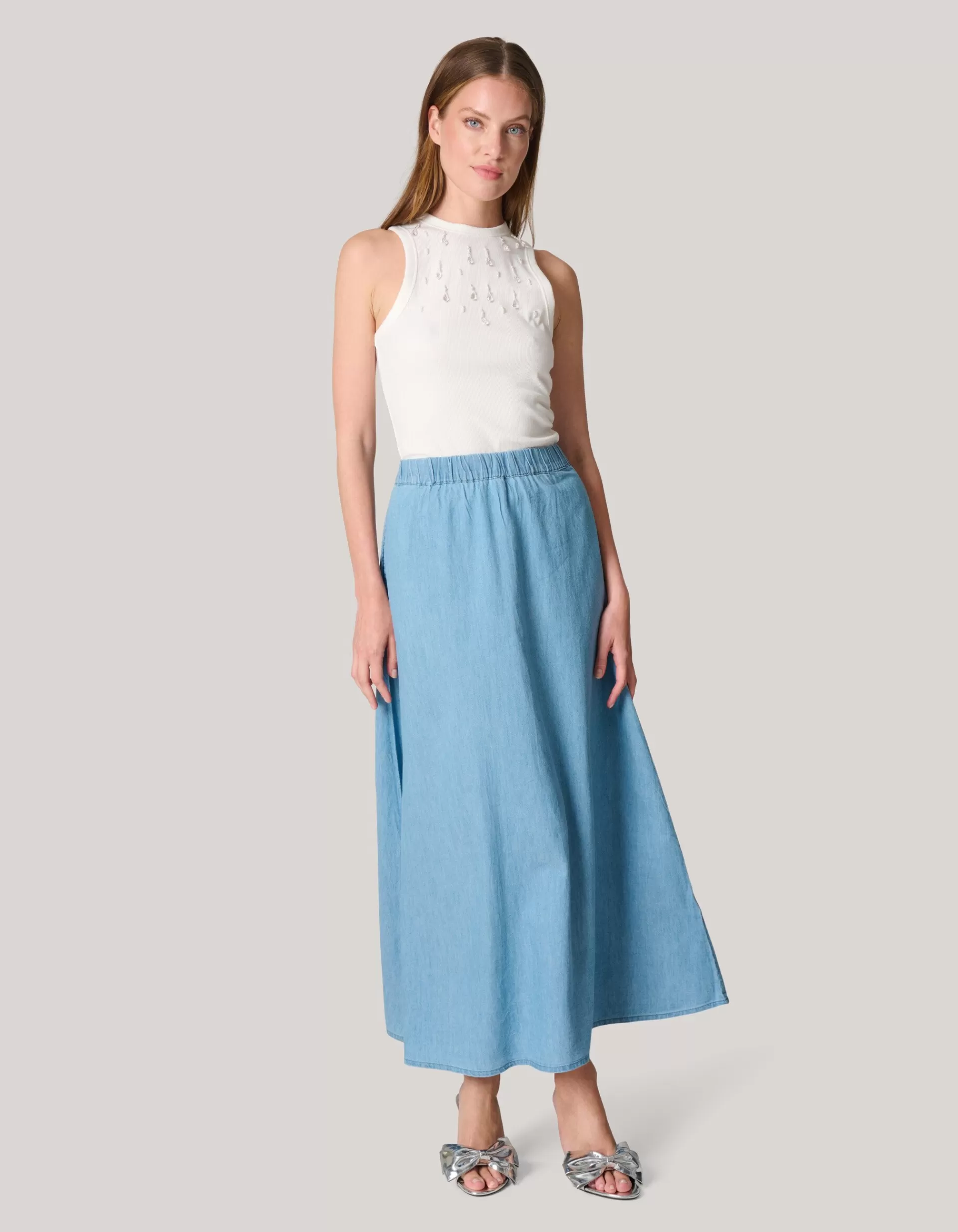 Denim Maxi Rok>Shoeby Sale