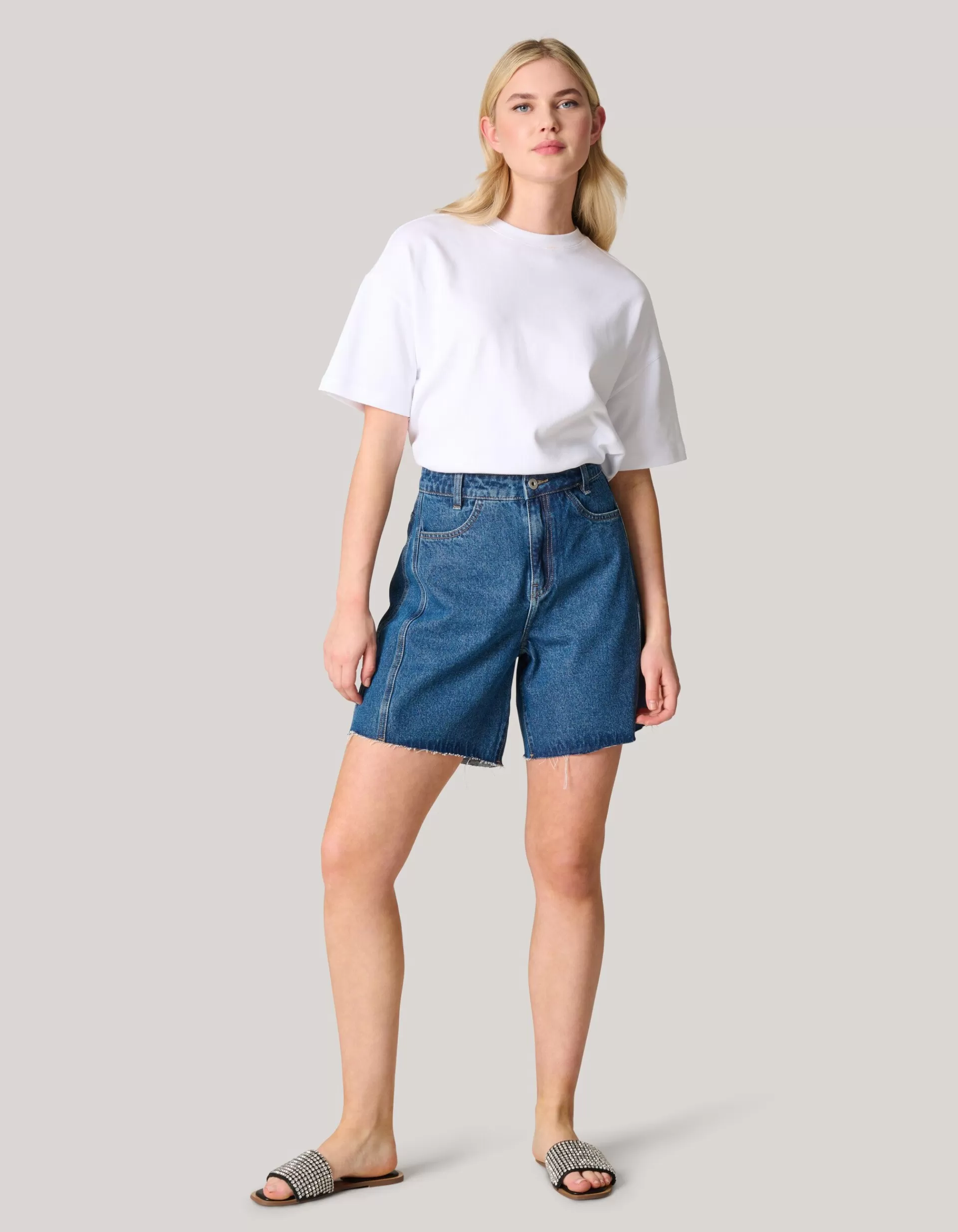 Denim Short Donkerblauw>Shoeby Online