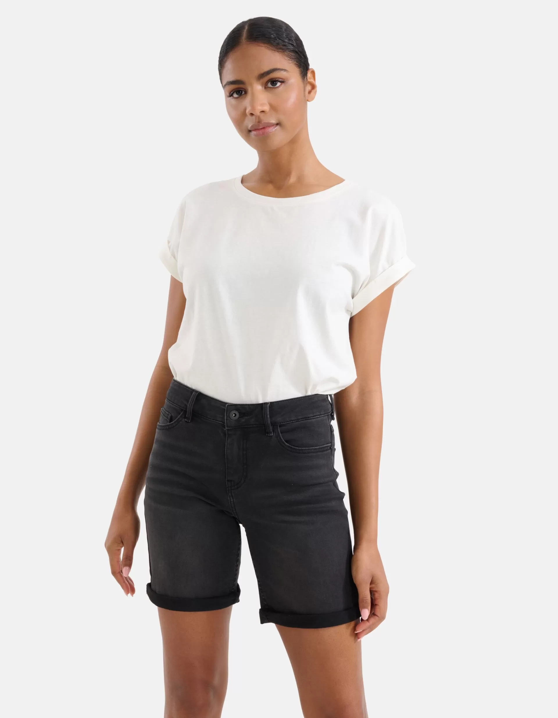 Denim Short Zwart>Shoeby Cheap