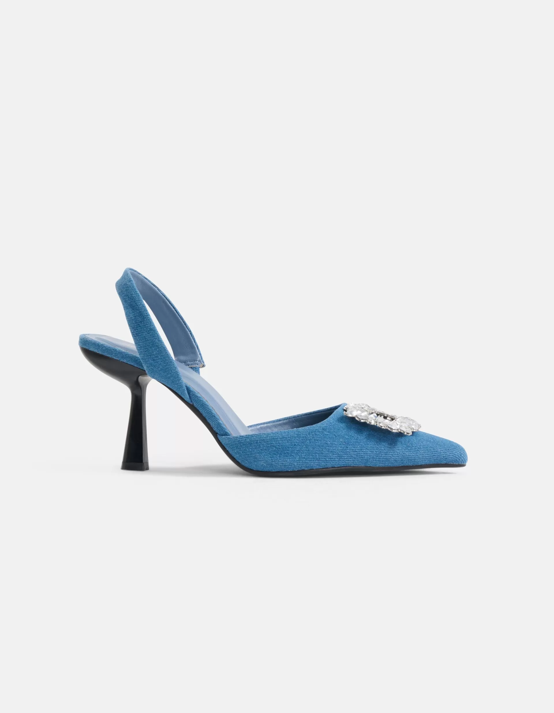 Denim Strass Hakken Blauw>Shoeby Flash Sale