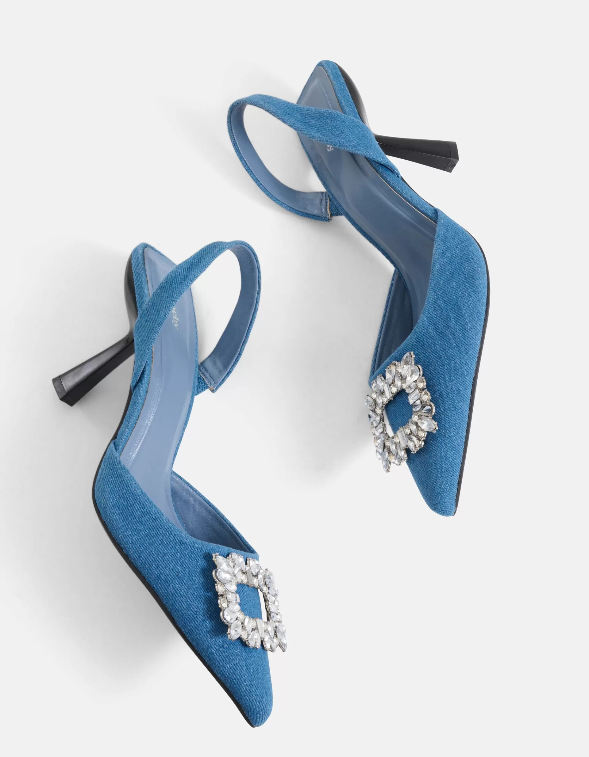 Denim Strass Hakken Blauw>Shoeby Flash Sale