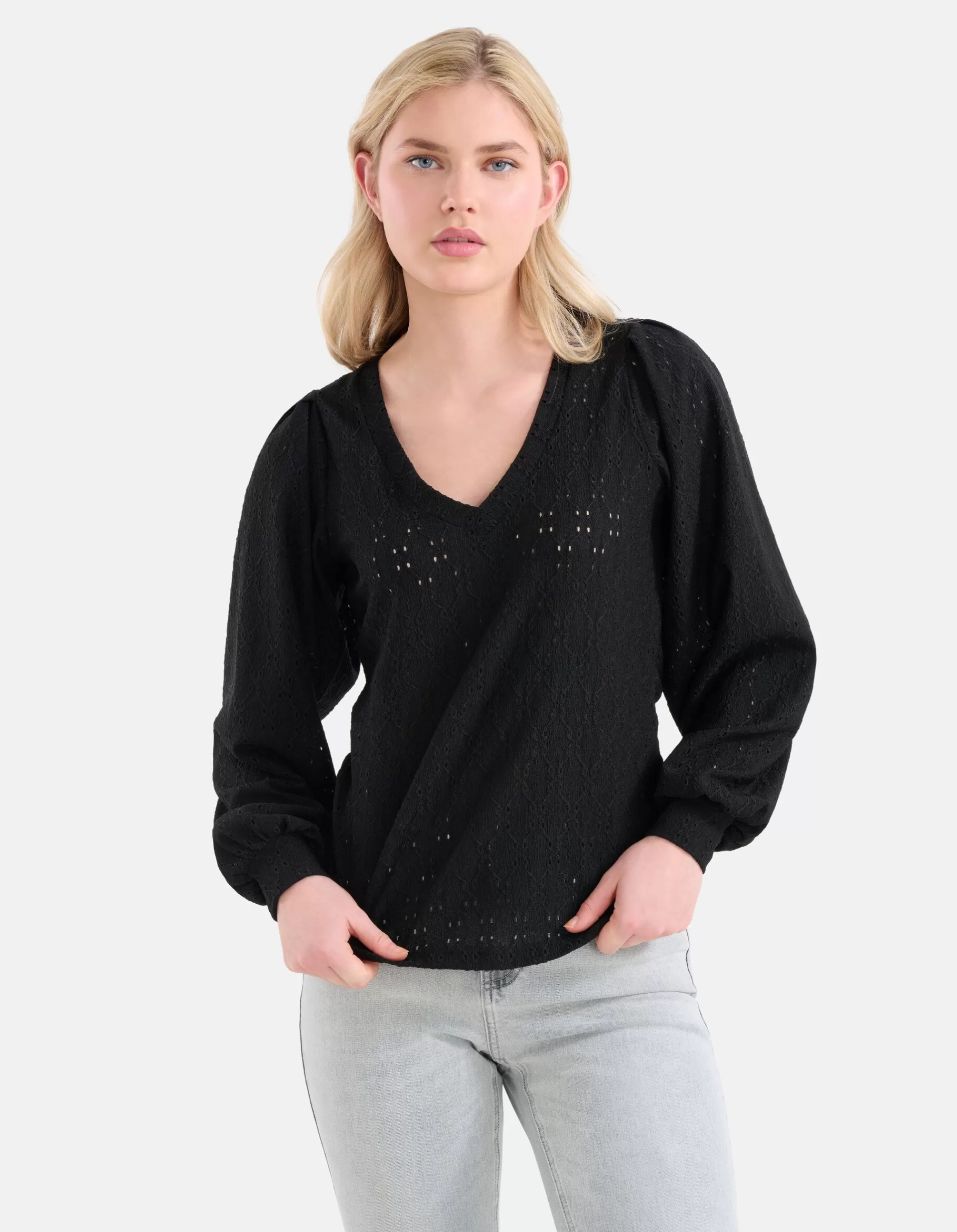 Embroidery Longsleeve Zwart>Shoeby Cheap