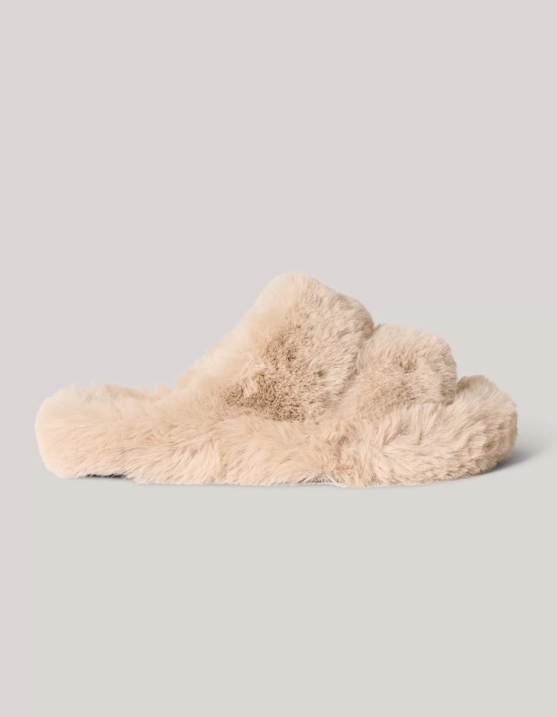 Fluffy Slippers Lichtbruin>Shoeby Clearance