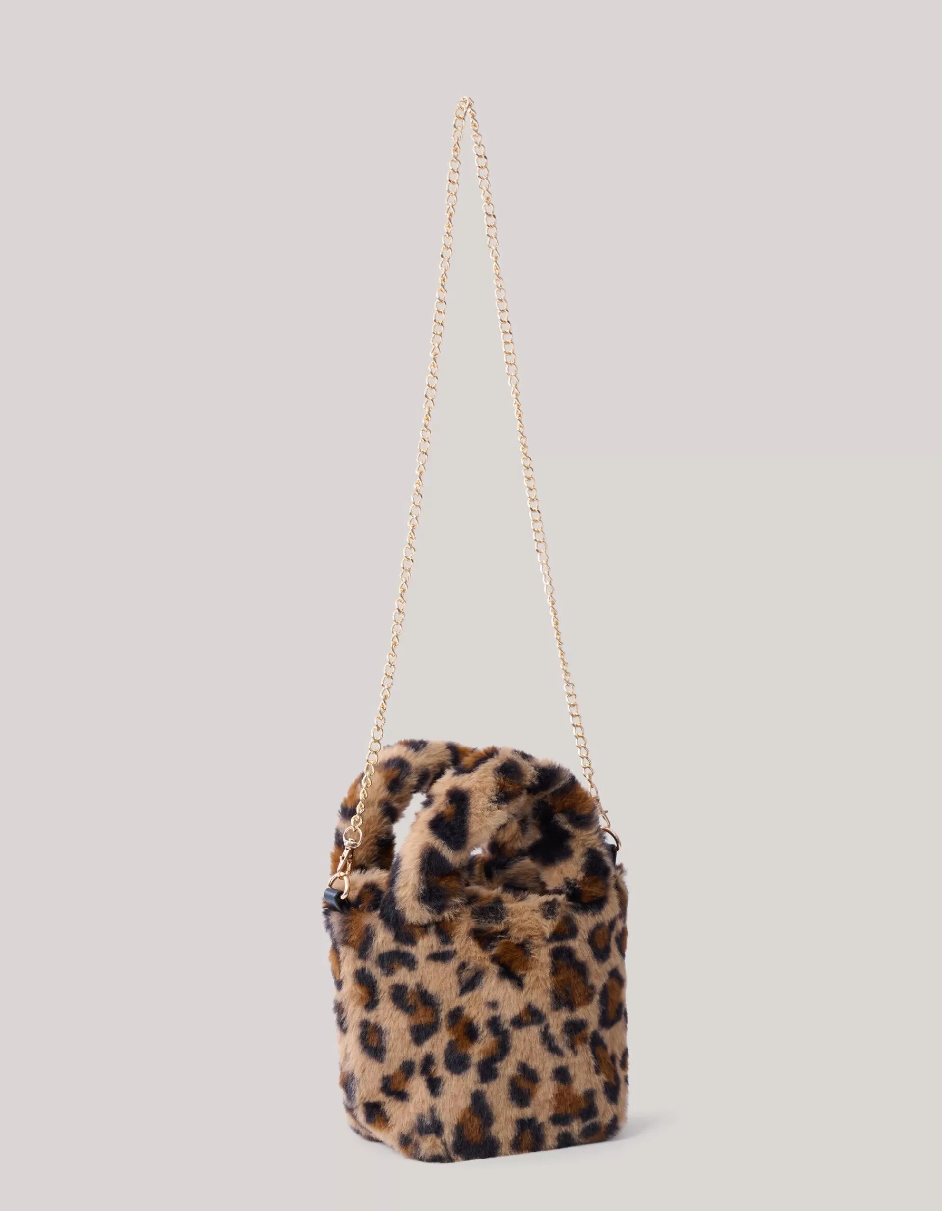 Furry Leopard Tas Bruin>Shoeby Store