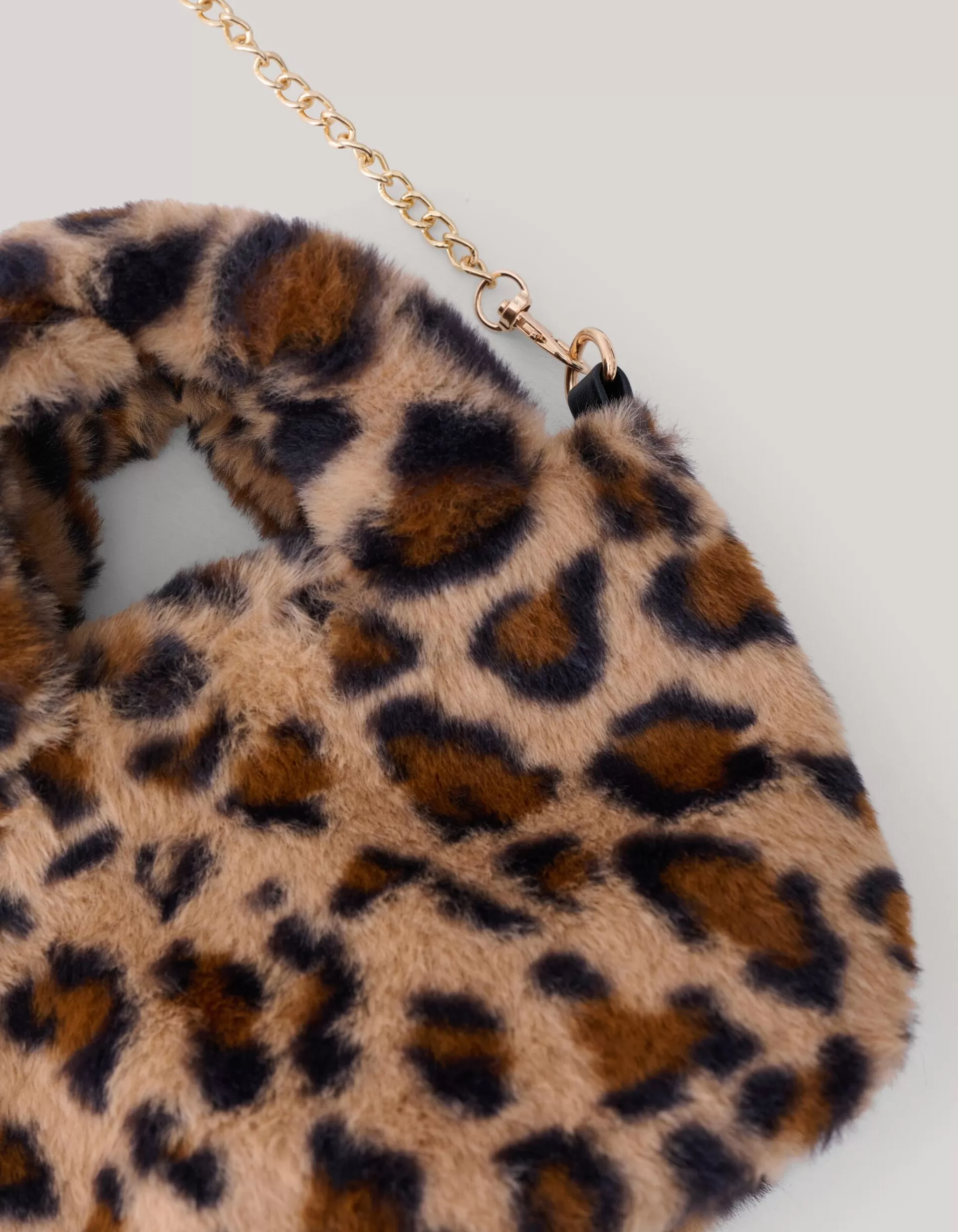 Furry Leopard Tas Bruin>Shoeby Store