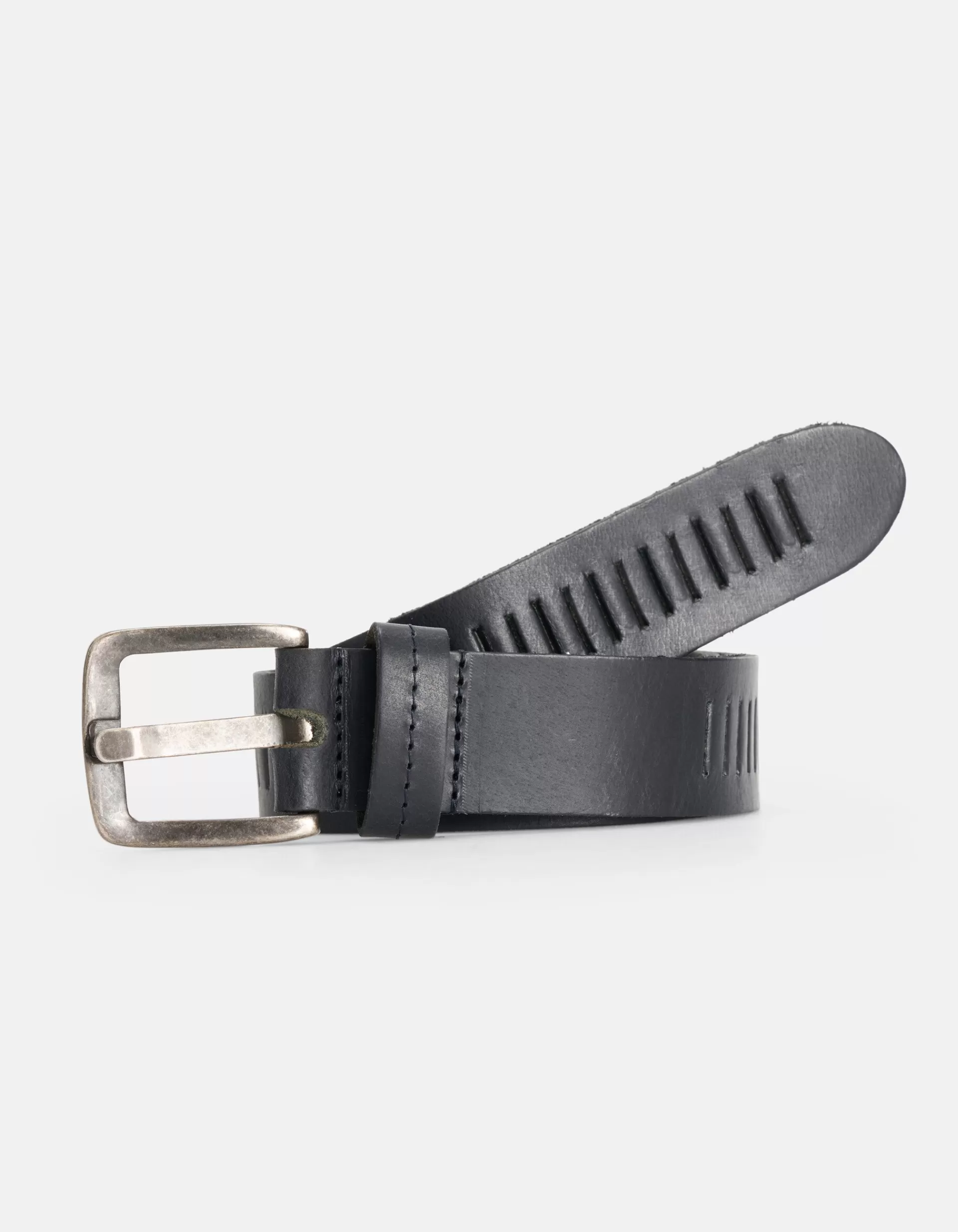 Gedetailleerde Leren Riem Zwart>Shoeby Shop