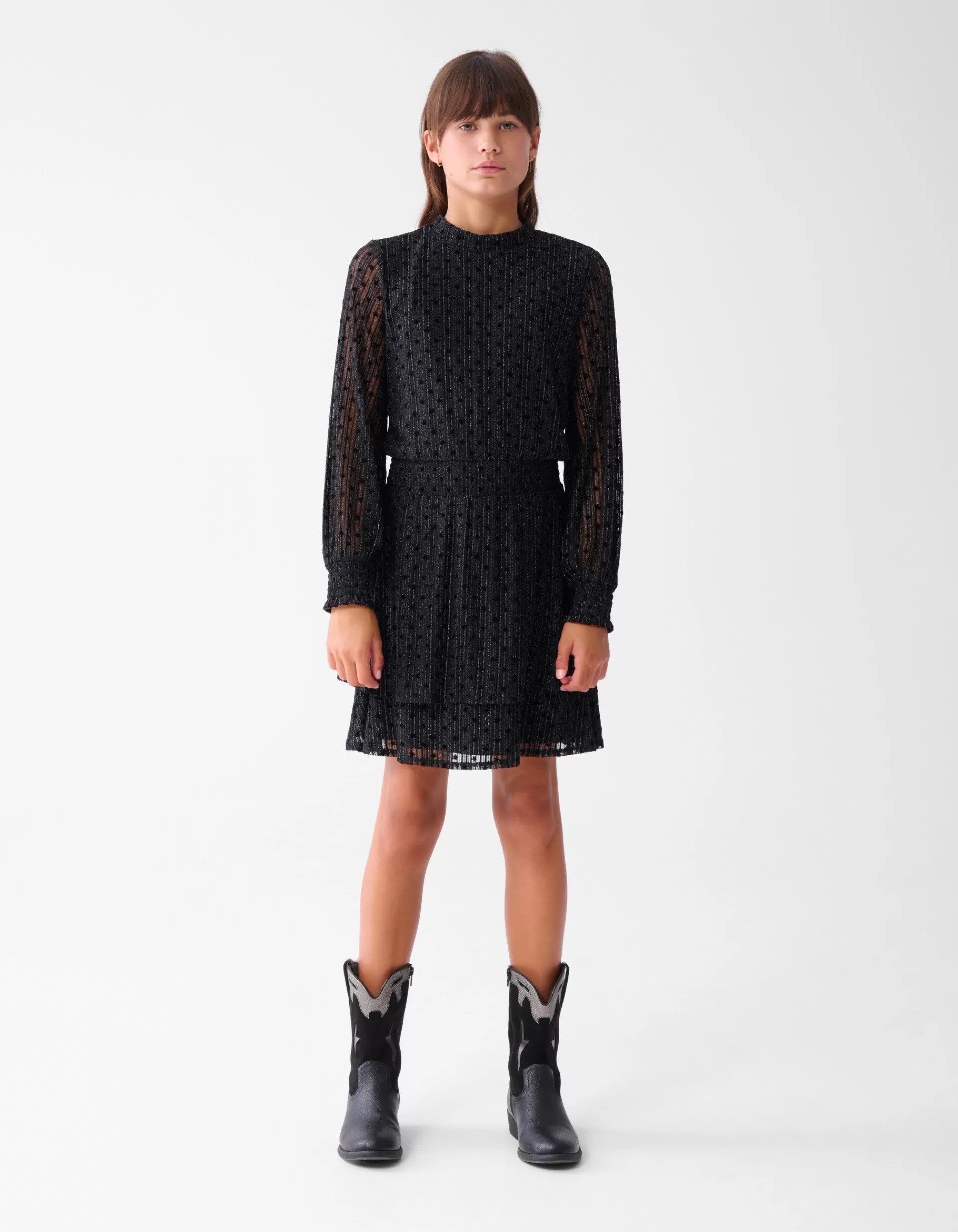 Glitter Mesh Jurk Zwart>Shoeby Store