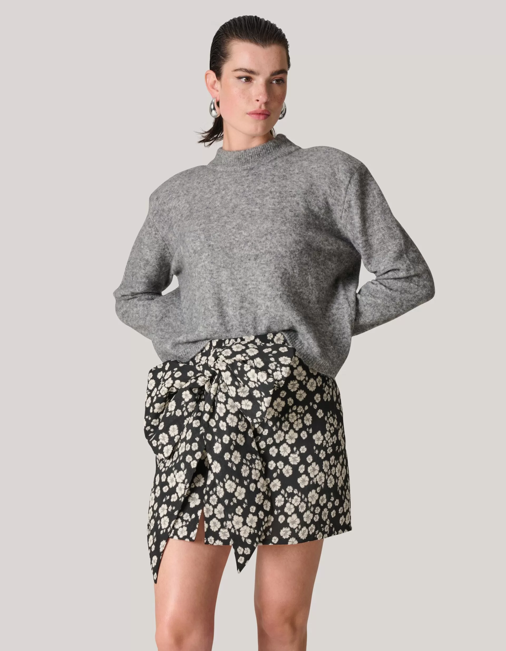 Jacquard Mini Rok Zwart/Wit>Shoeby Flash Sale