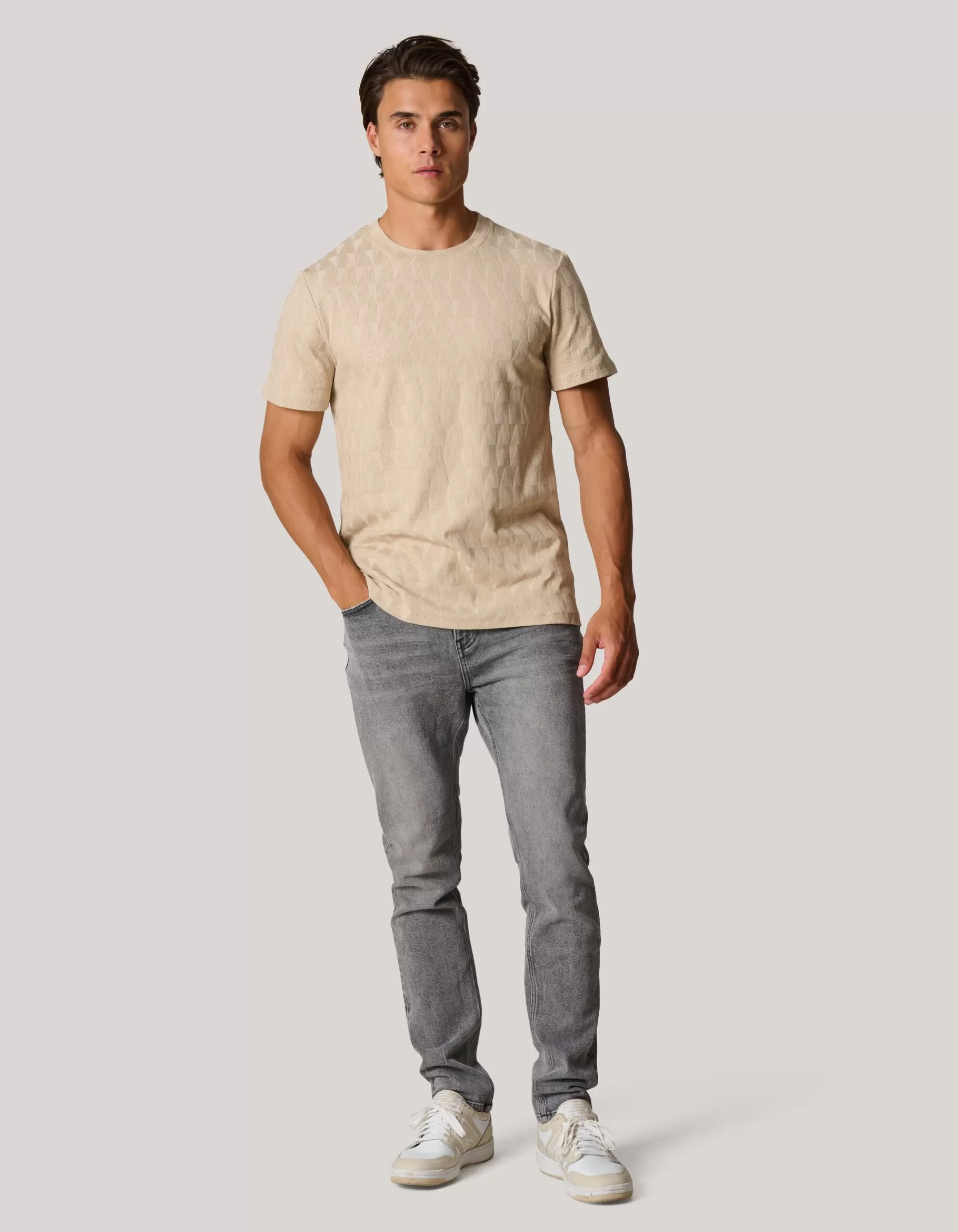 Jacquard T-Shirt Zand>Shoeby New