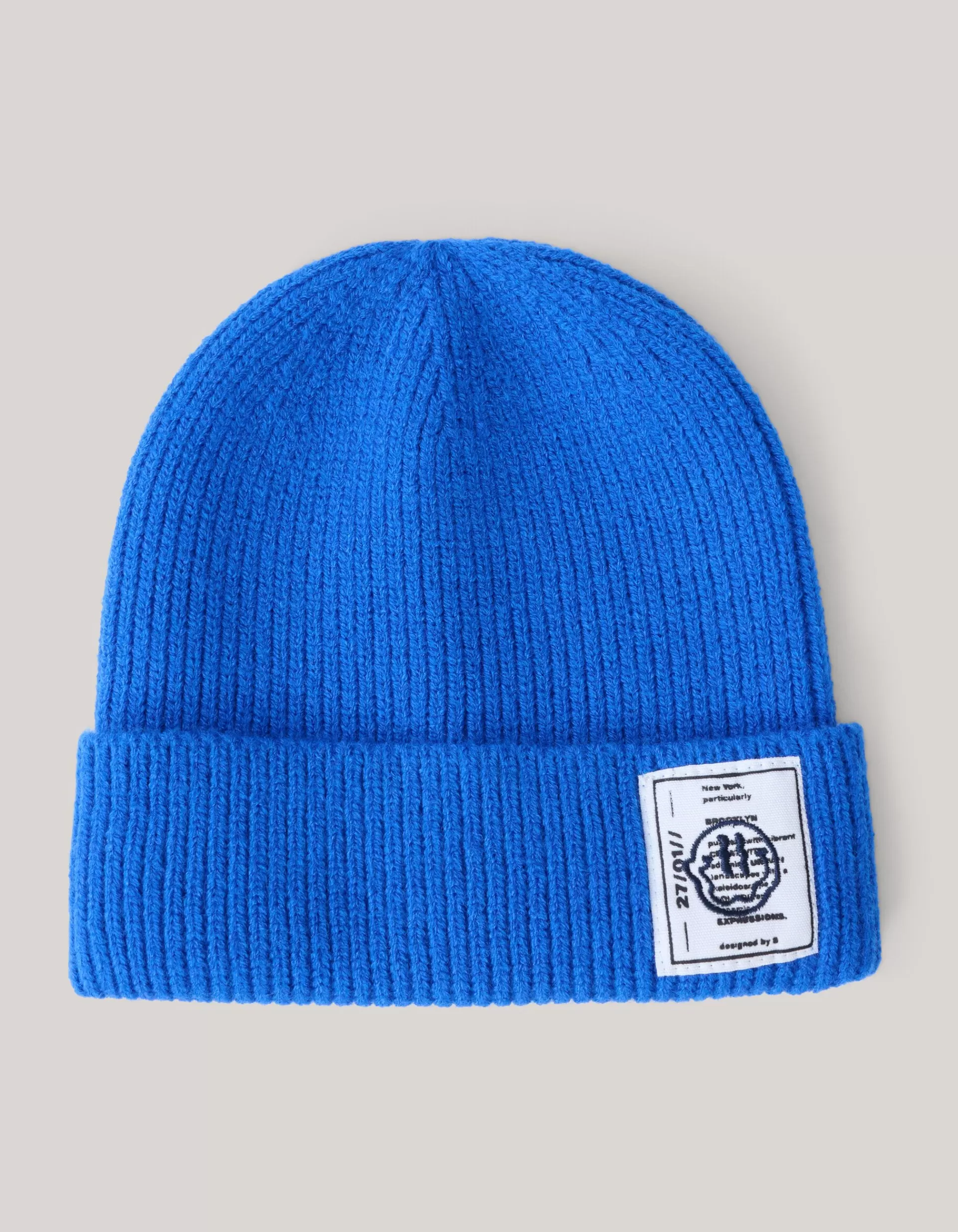 Label Beanie Blauw>Shoeby Shop