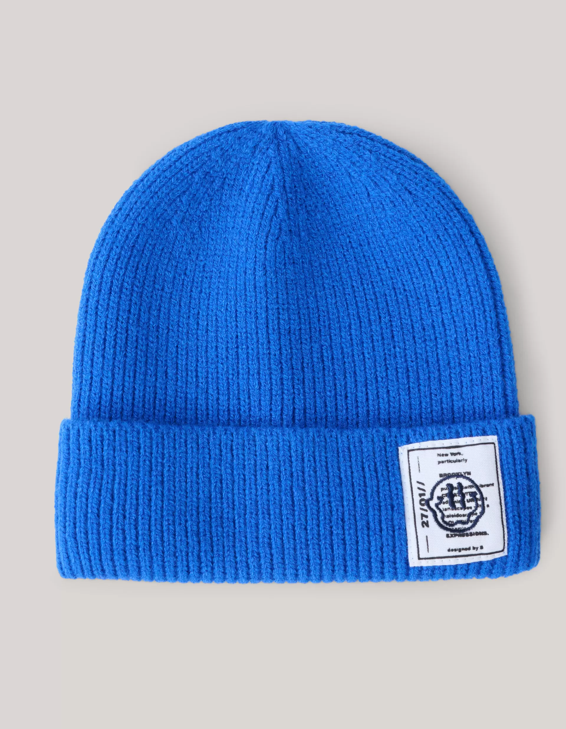 Label Beanie Blauw>Shoeby Shop