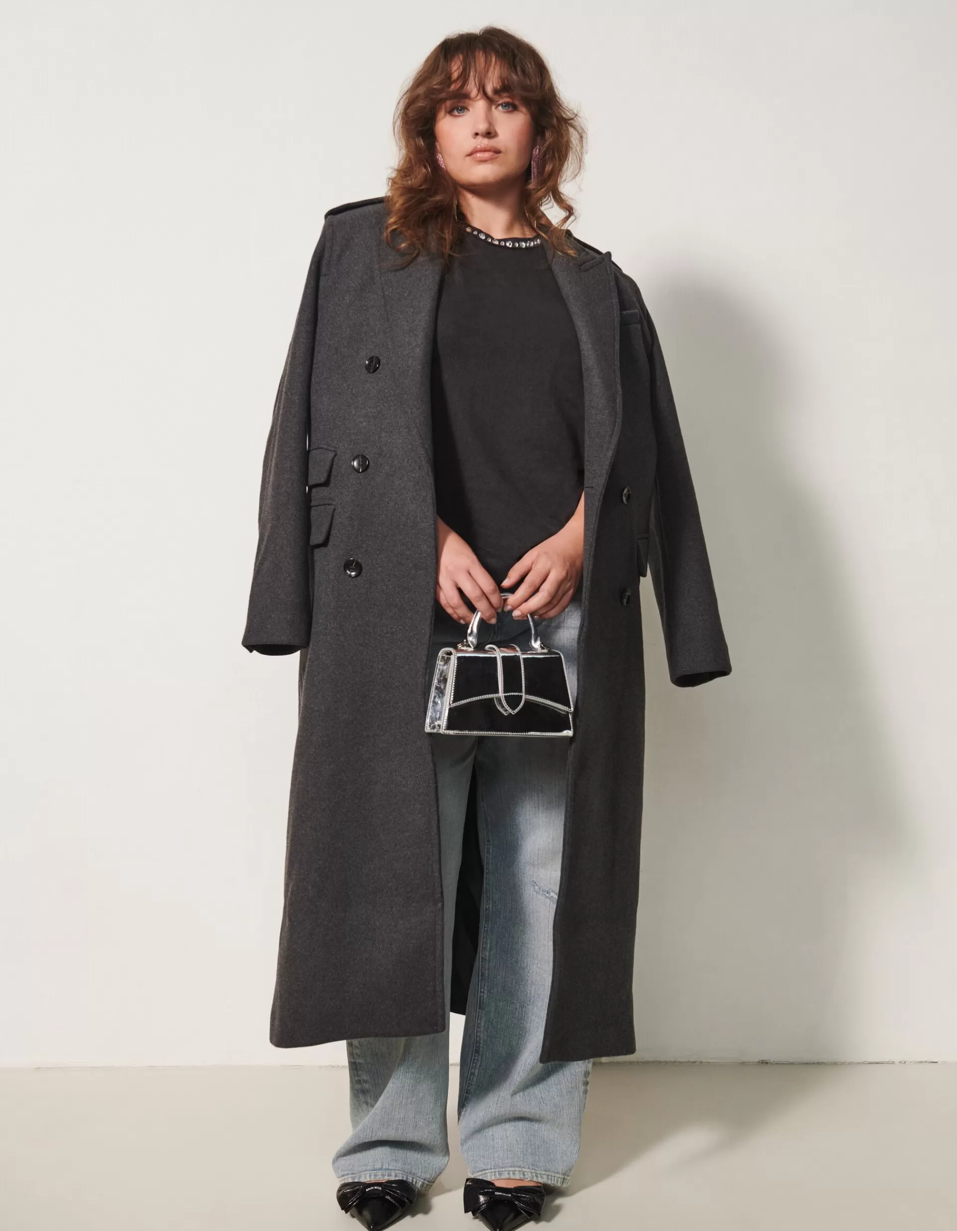 Lange Trenchcoat Donkergrijs By Fred>Shoeby Discount