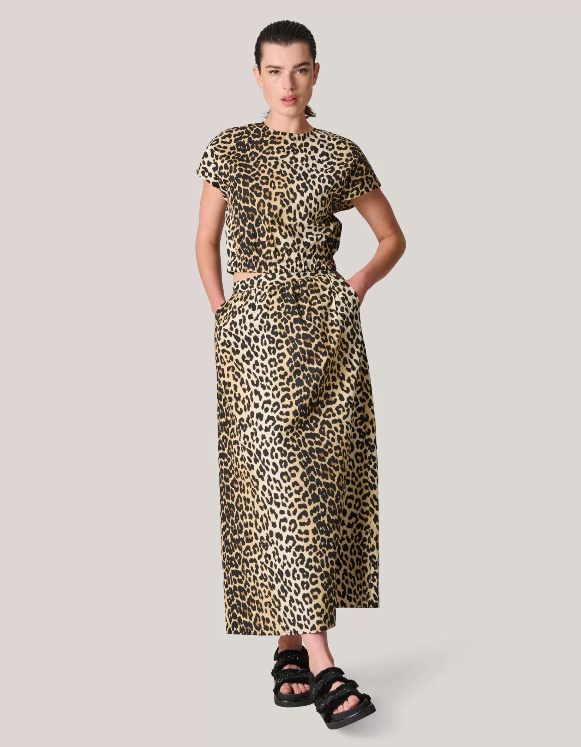 Leopard Poplin Maxi Rok>Shoeby Best