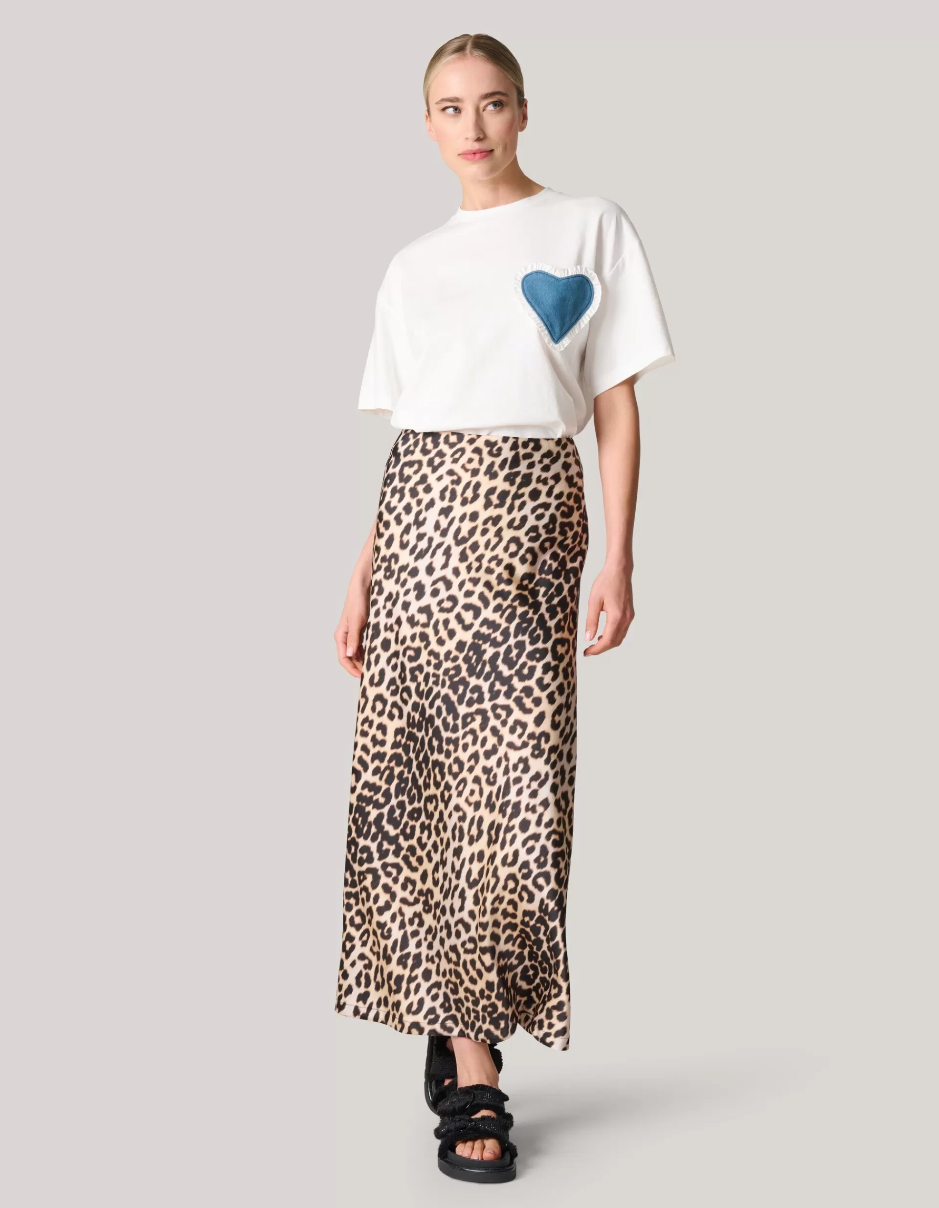 Leopard Satijnen Midi Rok>Shoeby Sale