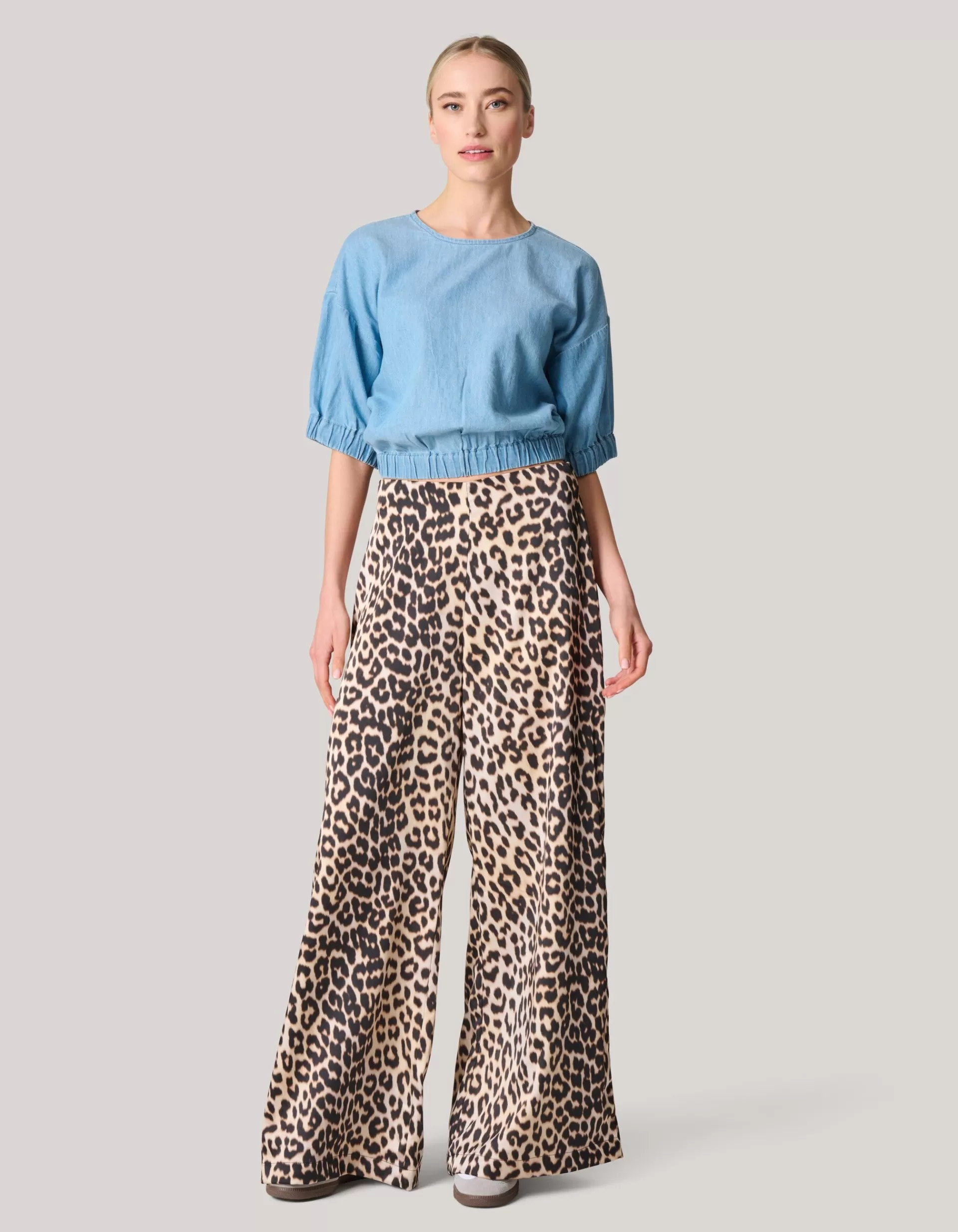 Leopard Satijnen Palazzo Broek>Shoeby Store