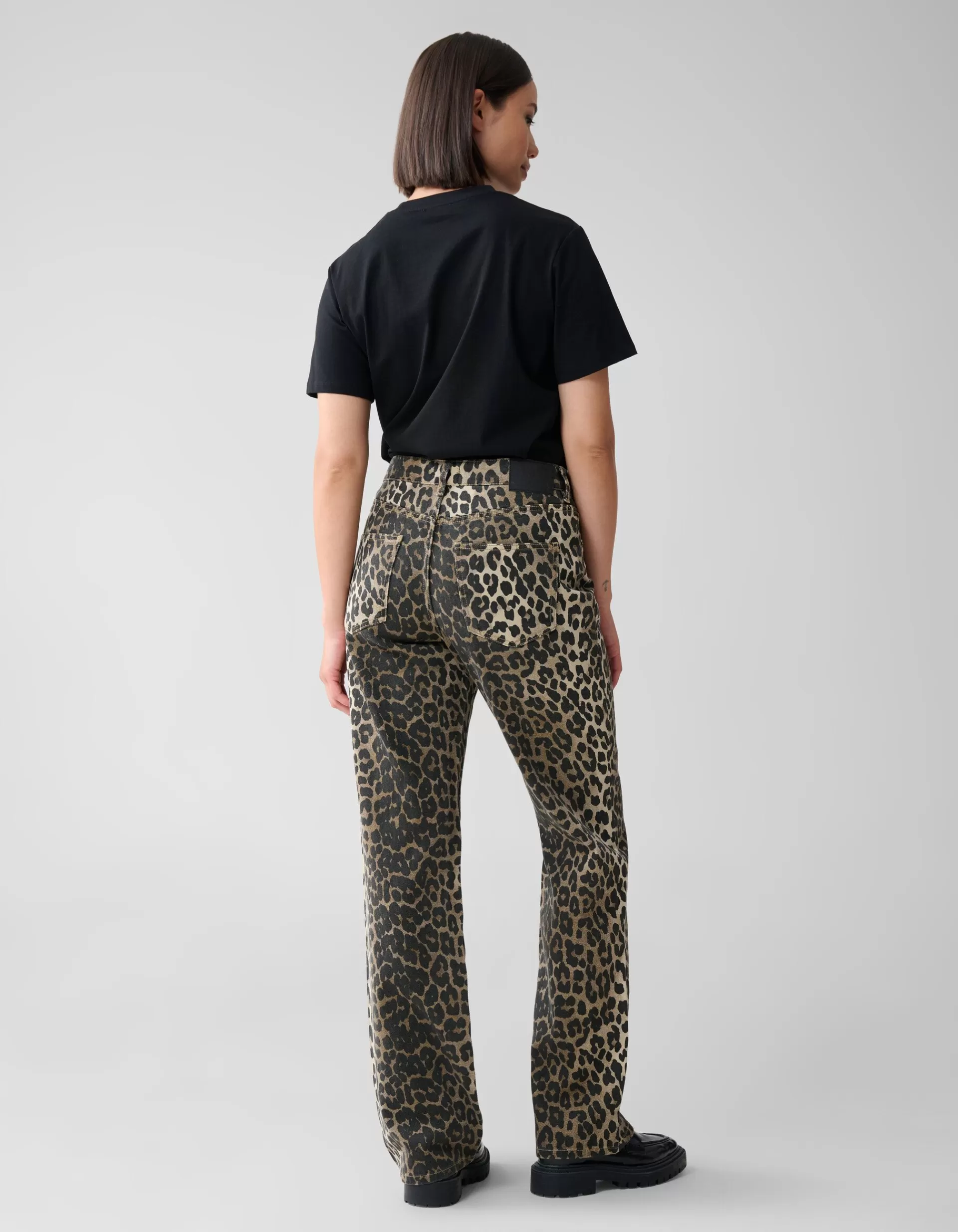 Leopard Straight Fit Jeans Bruin>Shoeby Flash Sale