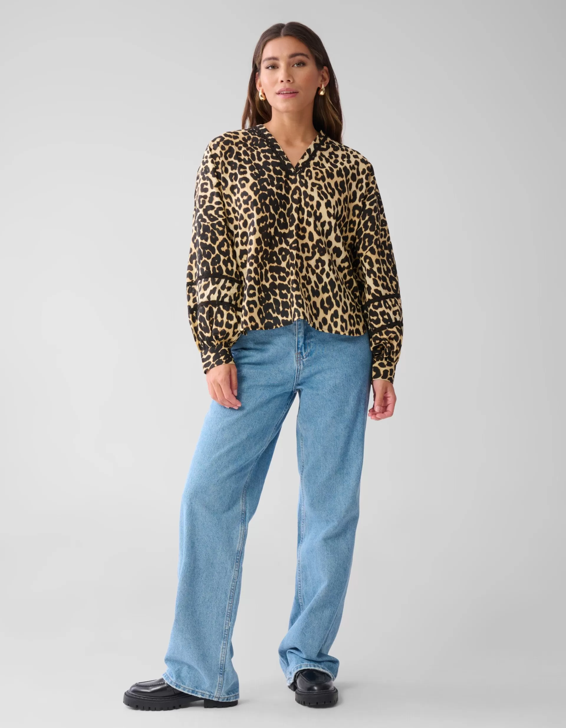 Leopard Tape Blouse Bruin>Shoeby Cheap