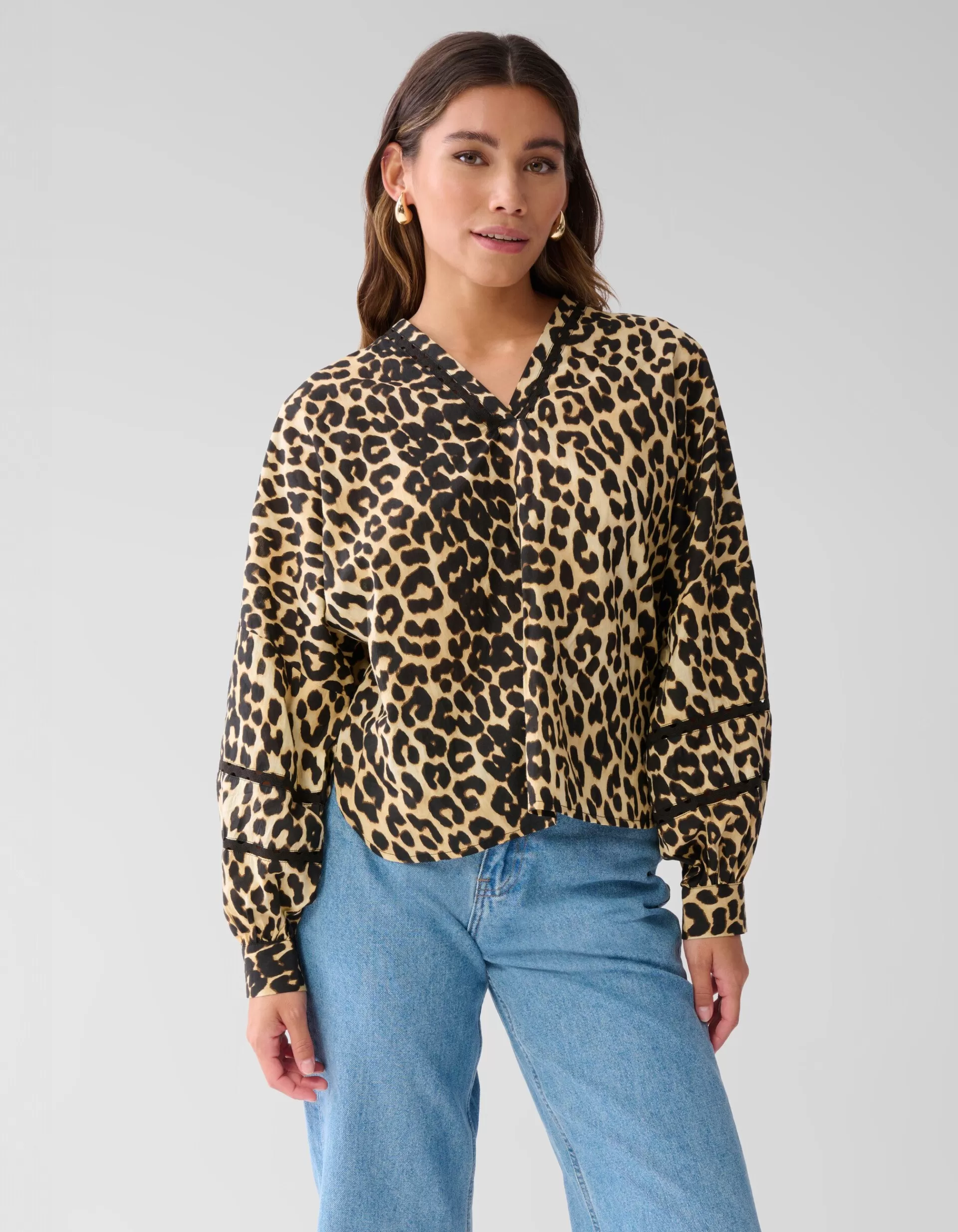 Leopard Tape Blouse Bruin>Shoeby Cheap