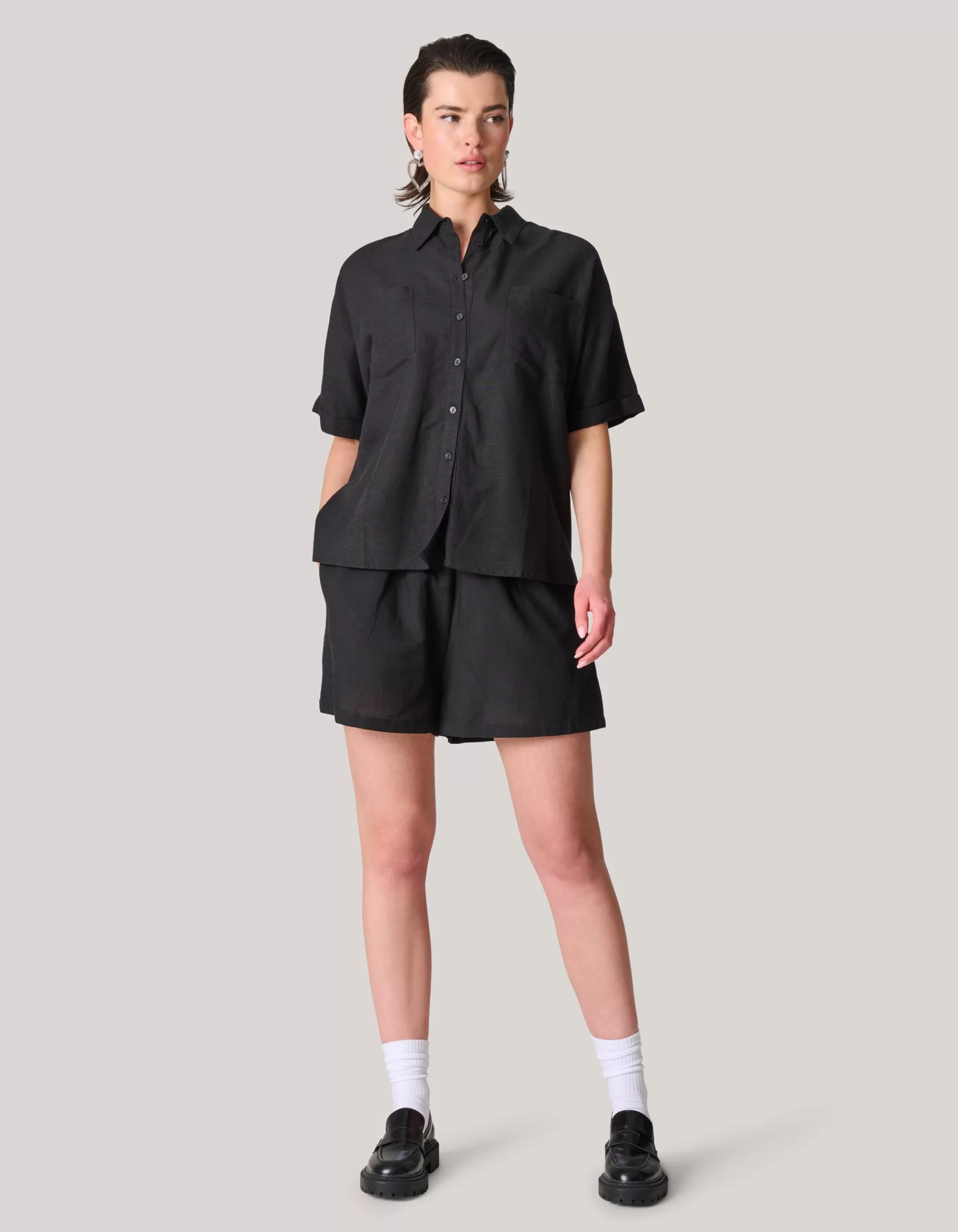 Linnen Blouse Zwart>Shoeby Best