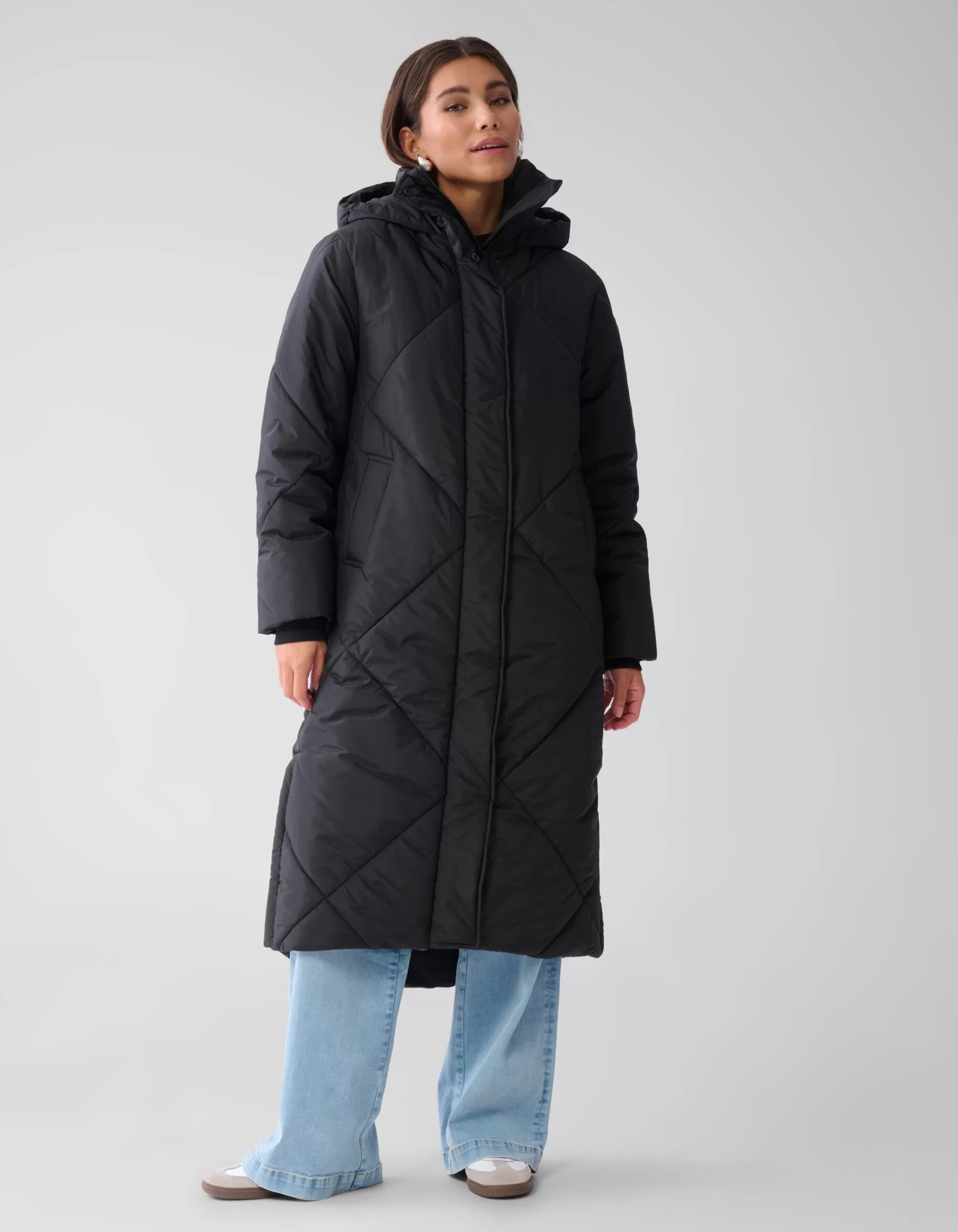 Long Puffer Jas Zwart>Shoeby Hot