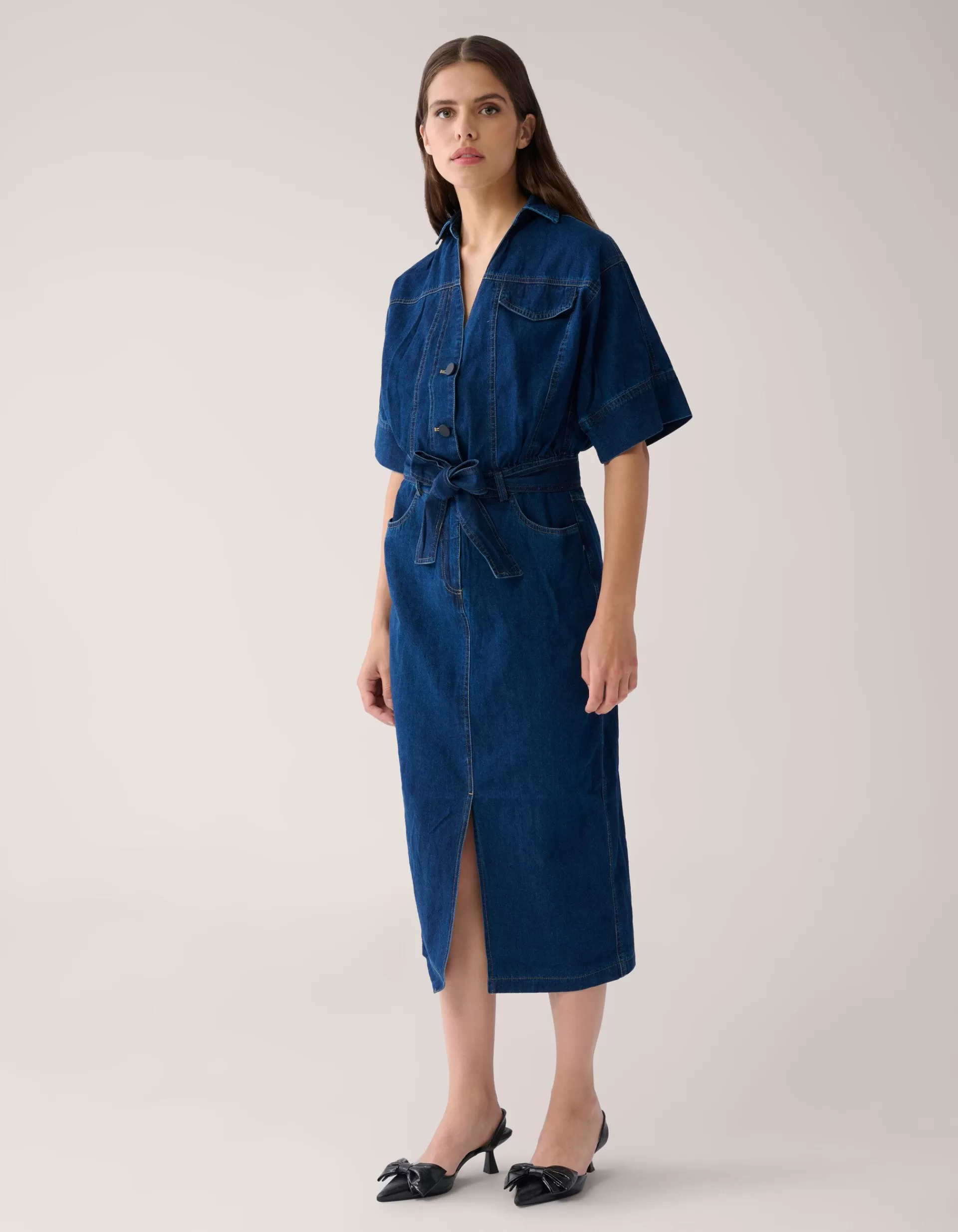 Maxi Denim Jurk Donkerblauw By Mieke>Shoeby Best Sale