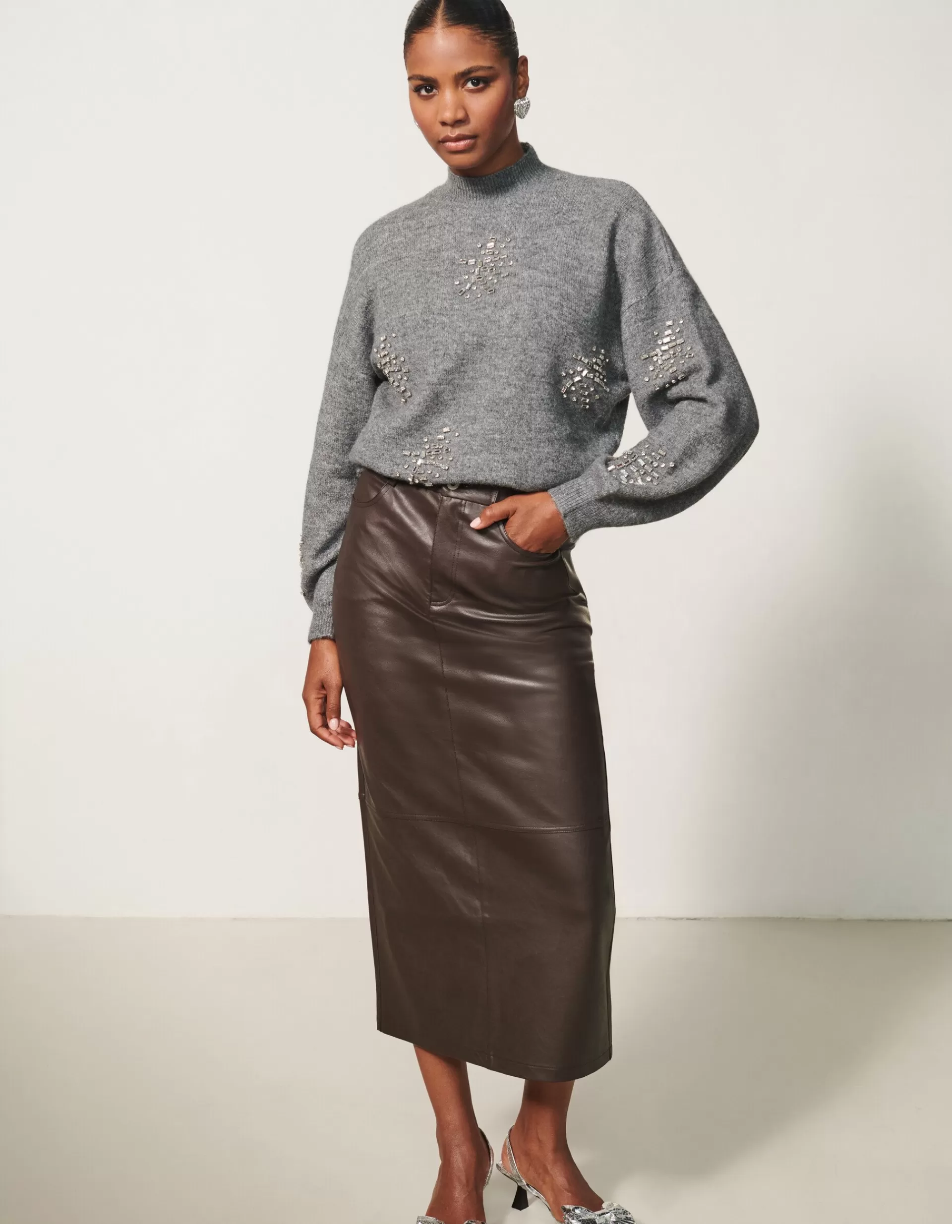 Maxi Rok Bruin By Fred>Shoeby Store