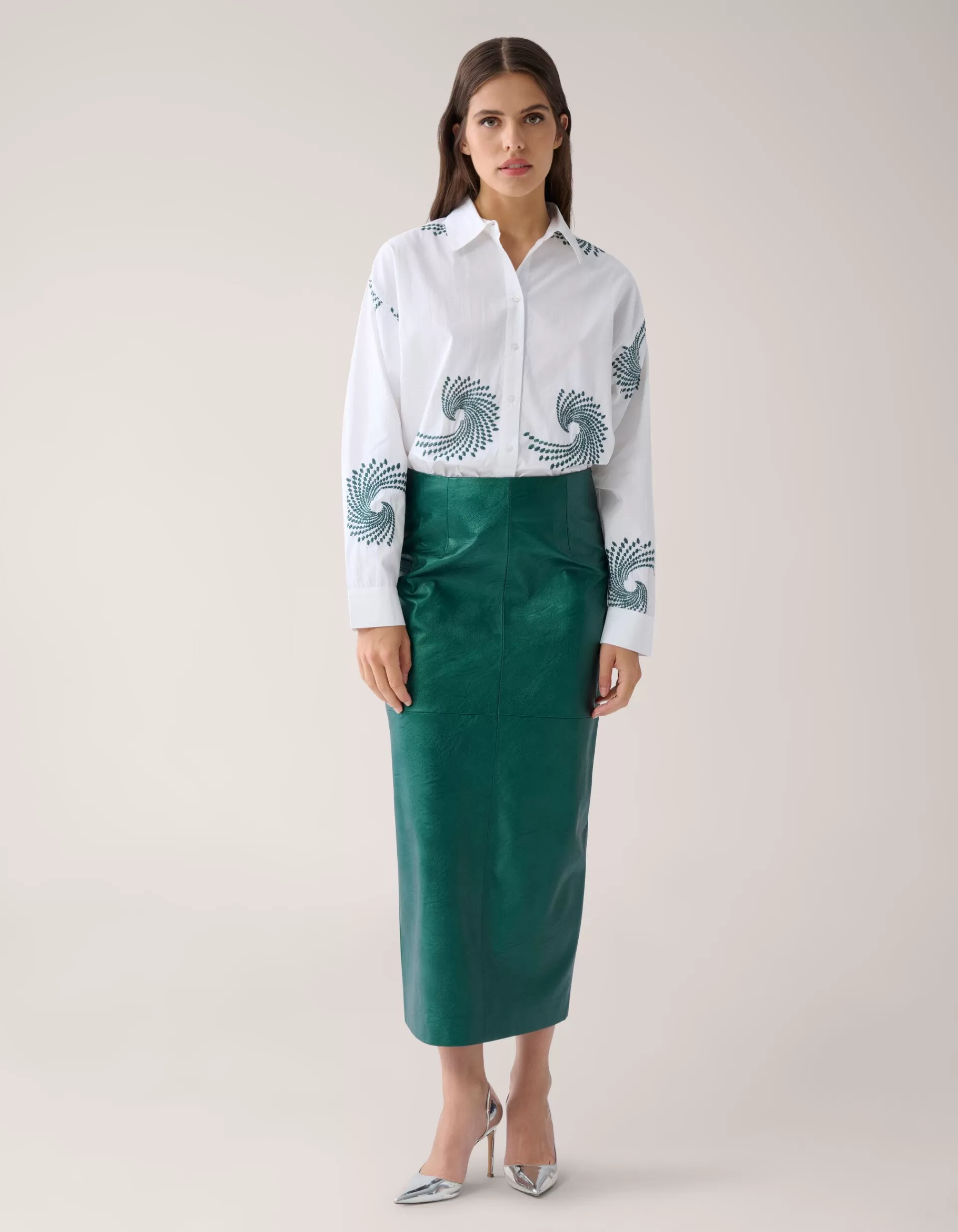 Metallic Maxi Rok Groen By Mieke>Shoeby Best Sale