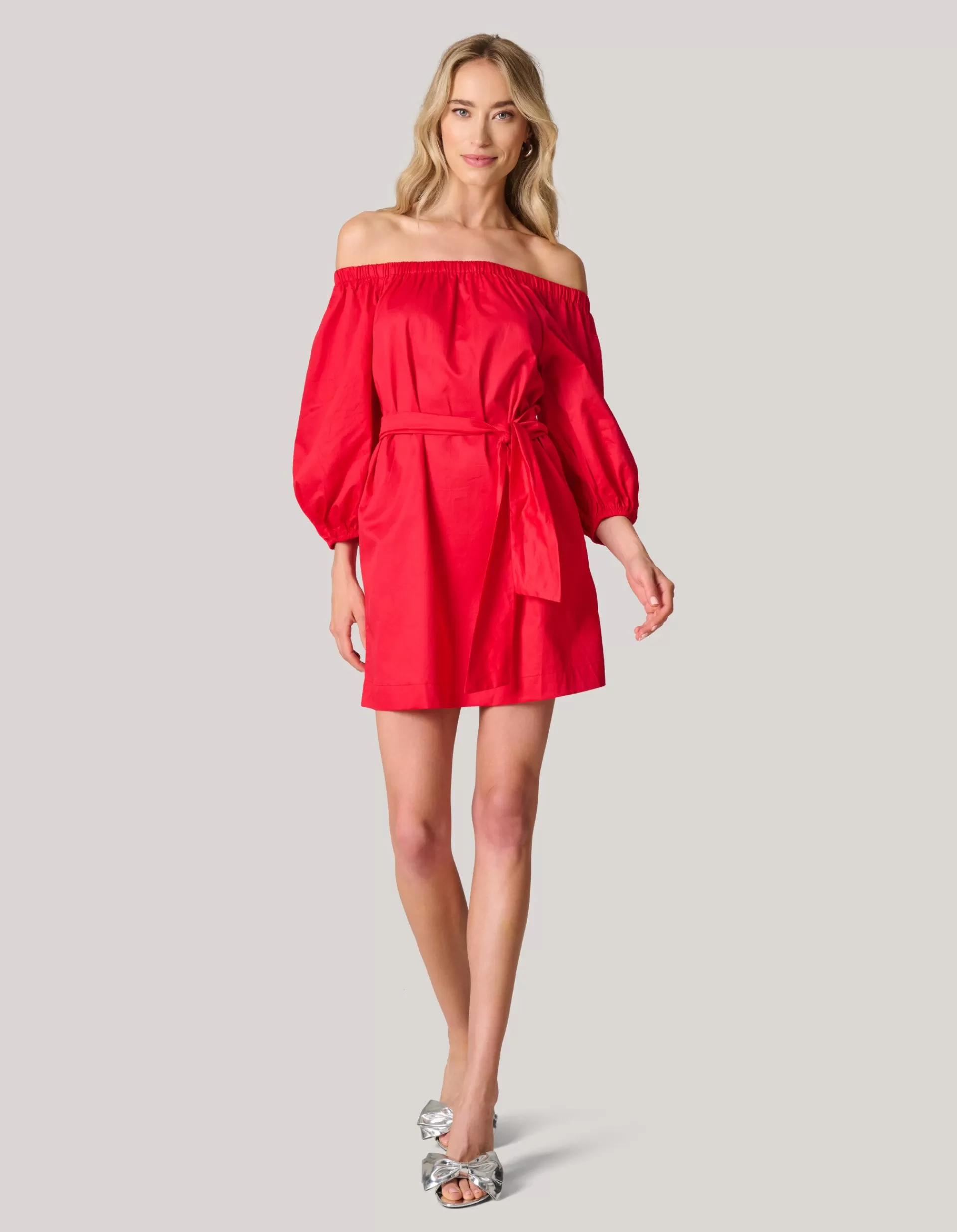 Off Shoulder Jurk Rood>Shoeby Hot