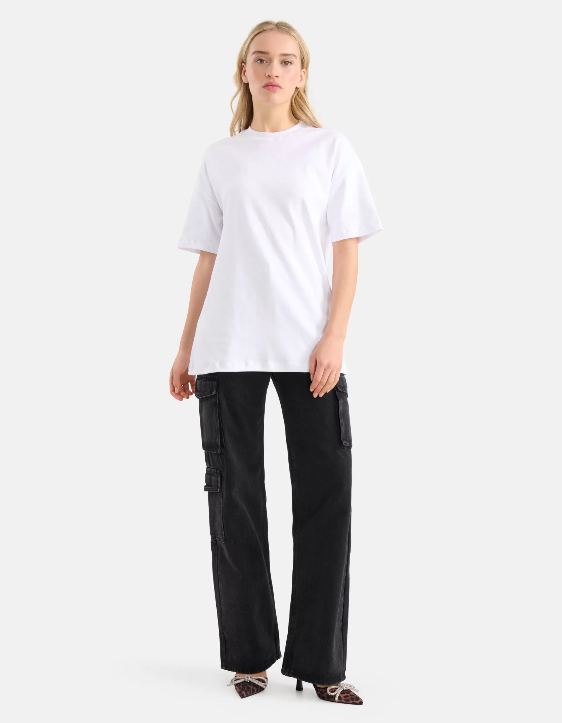 Oversized Basic T-shirt Wit>Shoeby Best