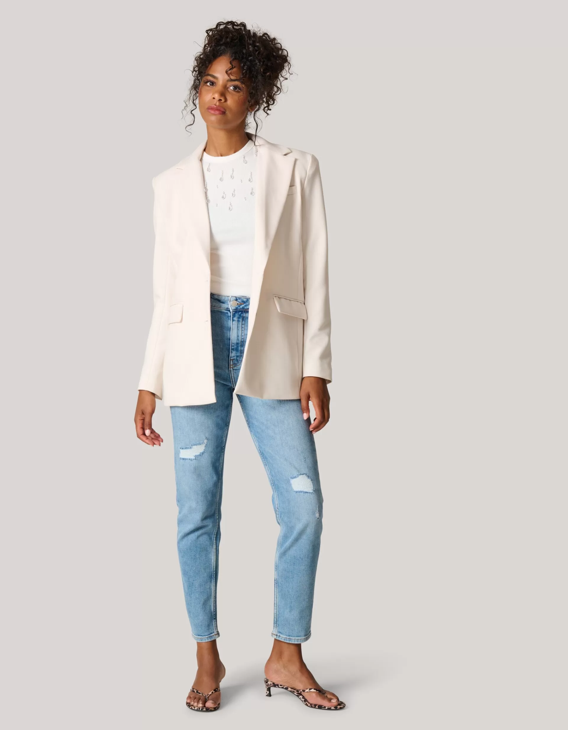 Oversized Blazer Gebroken Wit>Shoeby Sale